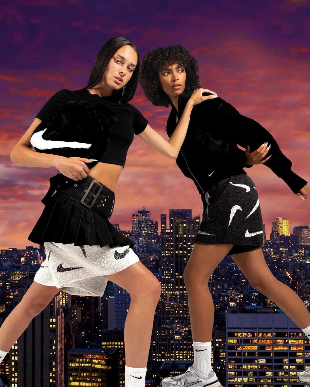 NikeNYCのインスタグラム：「It's more than just sportswear; it's a lifestyle. @nikenyc partners with @primadonnazine to create a world of individuality through clothing. Join the Nike x Primadonna Zine celebration and let your style narrate your unique story.  Cover models: @myaawest @julianna.lombardo   Stylists: @angiehiness @monb0n Assistant Stylist: @briannatirado Makeup Artists: @brooke.harry.artistry, @makeupbygilliant, @robinstrightnyc Hair Stylists: @divine.laboratory, @hairby.rhia Nail Artists: @_mean_queen_nailsandtattoos_ , @prettychromednails Photo Assistants: @neukiid, @tiwa.neo Fashion Styling Interns: @isabelladianaa @mlbells @gabbyhannley @not.nikaa Featured garments: @nikewomen, @prettypoisonbunnys, @ying_fll, @arishnikov, @rencorporation, @zemeta_official, @tacky_girlz_, @dauphinette.nyc, @pipencolorena, @tdmale_, @iamnovazo, @holiknyc, @anjaceciliashop, @coralinnea, @jadedmade, @beepybella, @maisonde.fous, @goodsport.xyz, @koven2024, @is_xahla, @__sentimiento, @beaconscloset, @trashandvaudeville, @genzero_official, @cycl_d, @madeline.porterfield.knitwear」