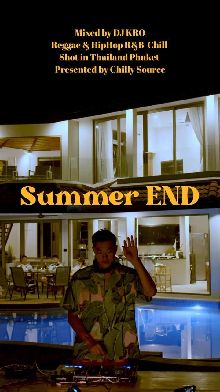 DJKROのインスタグラム：「【New Mix “Summer END” uploaded on YouTube】 タイのプーケットの素晴らしいヴィラで撮影した夏の終わりを感じるMIXをYouTubeにて公開致しました。 Chillで夏の終わりに近づく夜にぴったりな、Reggae,HipHop,R&BのゆっくりとしたMIXをプールサイドにて聴いている感覚でお楽しみください。🇹🇭🌊🇯🇵  Link in BIO リンクはインスタプロフィールに😃😃  We have released a MIX on YouTube that captures the feeling of the end of summer, shot at a wonderful villa in Phuket, Thailand.   At Chill, enjoy a slow mix of Reggae, Hip Hop, and R&B that is perfect for nights approaching the end of summer, as if you were listening to it poolside.✌️✌️😎  #DJ #DJKRO  #ChillySource  #Chill  #Raggae #Relax  #Rnb  #hiphop #silksonic」