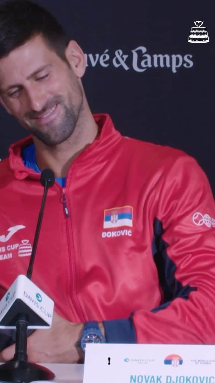 ノバク・ジョコビッチのインスタグラム：「You learn something new everyday, @djokernole 📝  #DavisCup」