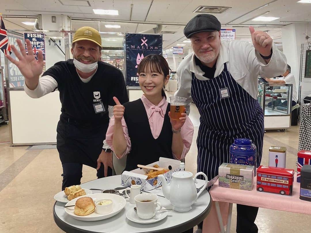 糸永有希のインスタグラム：「2023英国フェア🇬🇧 中継で紹介しました！  #RKK#TBS 系列  #熊本放送#3ch  #ゲツキン#中継 #鶴屋#本館6階  今月19日(火)まで楽しめます😋」