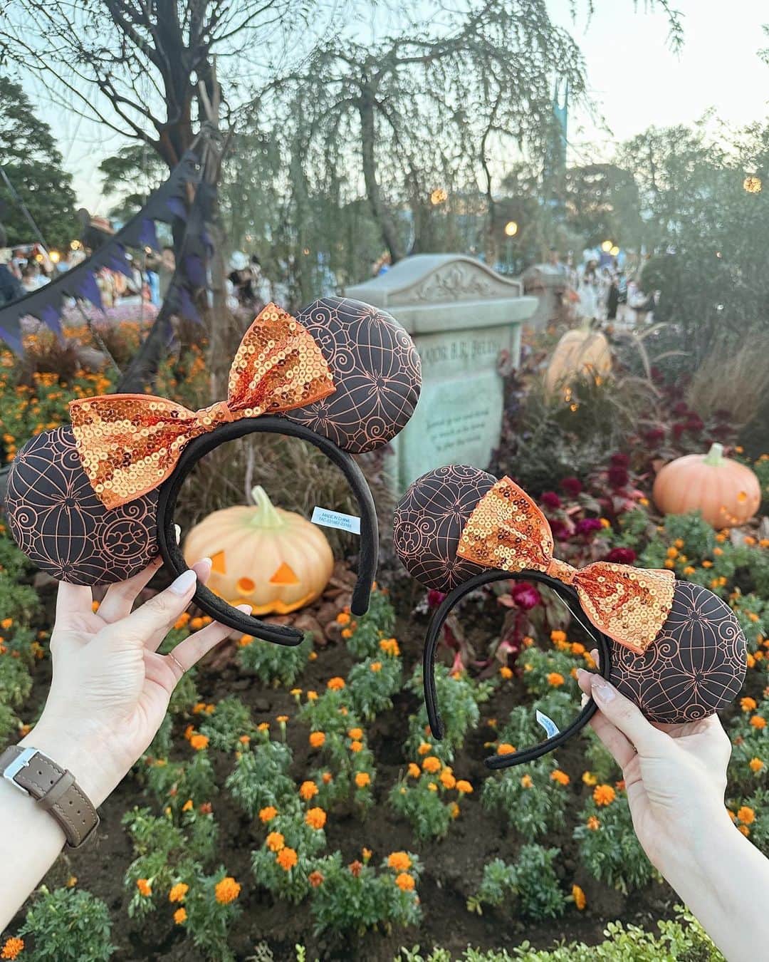 SHIHORINのインスタグラム：「ꕀ🎃👻🖤🧡˒˒  Disney Halloween2023♡♥ 今年のグッズもかわいい🎃🫶🏻  灼熱すぎてほぼ休憩してたね🫠🫠笑 スプブ完全版も早くみたいな🐭👻🤍🖤 まうすびーと自由席復活嬉しい&ラス回当たって2回みれてはっぴーすぎた🥹♡  ハロウィン何回いけるかな〜🎃♡  #shihorin__disney #tokyodisneyland #tokyodisneyresort #disneyhalloween #disneyhalloween2023 #東京ディズニーランド #東京ディズニーリゾート #ディズニーハロウィン #ディズニーハロウィン2023 #ディズニーハロウィングッズ #ミニーカチューシャ」