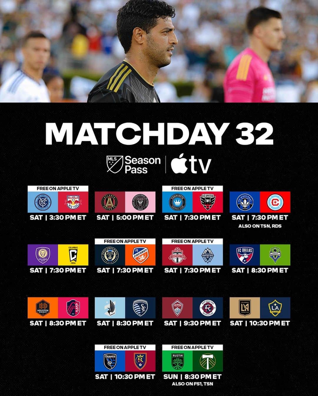 Major League Soccerのインスタグラム：「Rise and shine, there’s a full slate of games this weekend. ☀️」