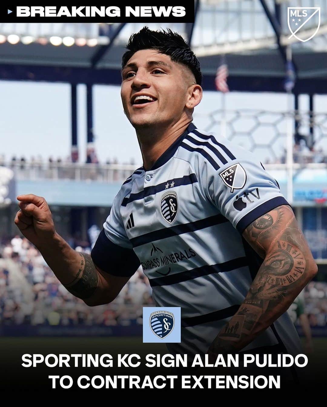 Major League Soccerのインスタグラム：「Not going anywhere. 🔒 @alan_pulido17 extends his Designated Player contract with @sportingkc.」