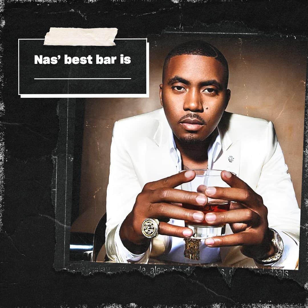 のインスタグラム：「Happy born day to a living legend, @nas. Drop his best bars in the comments.」