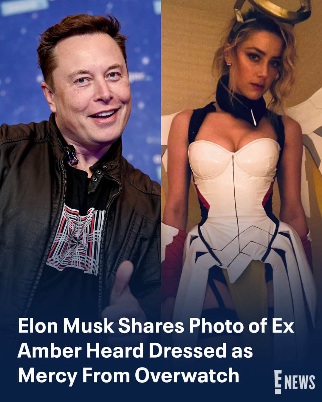 E! Onlineさんのインスタグラム写真 - (E! OnlineInstagram)「What is that melody? 🎵 Oh, just Elon Musk sharing a photo of Amber Heard dressed up as Overwatch character Mercy. Link in bio for why he said "it was awesome." (📷: Getty/Twitter)」9月15日 1時00分 - enews