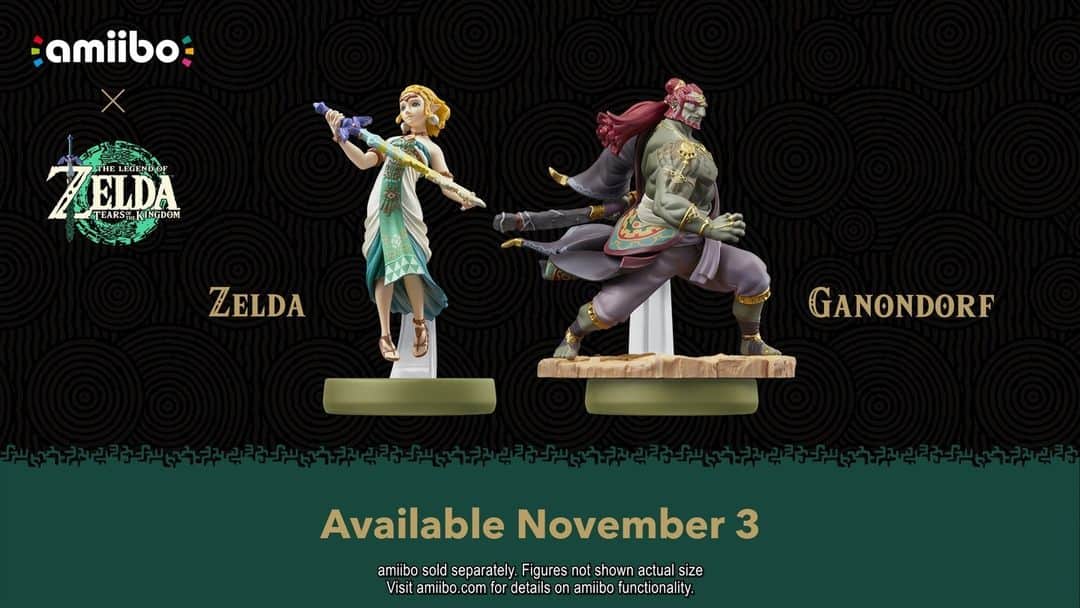 任天堂アメリカのインスタグラム：「The Zelda and Ganondorf amiibo figures from The Legend of #Zelda: #TearsOfTheKingdom will be releasing individually on Nov. 3! #NintendoDirect」