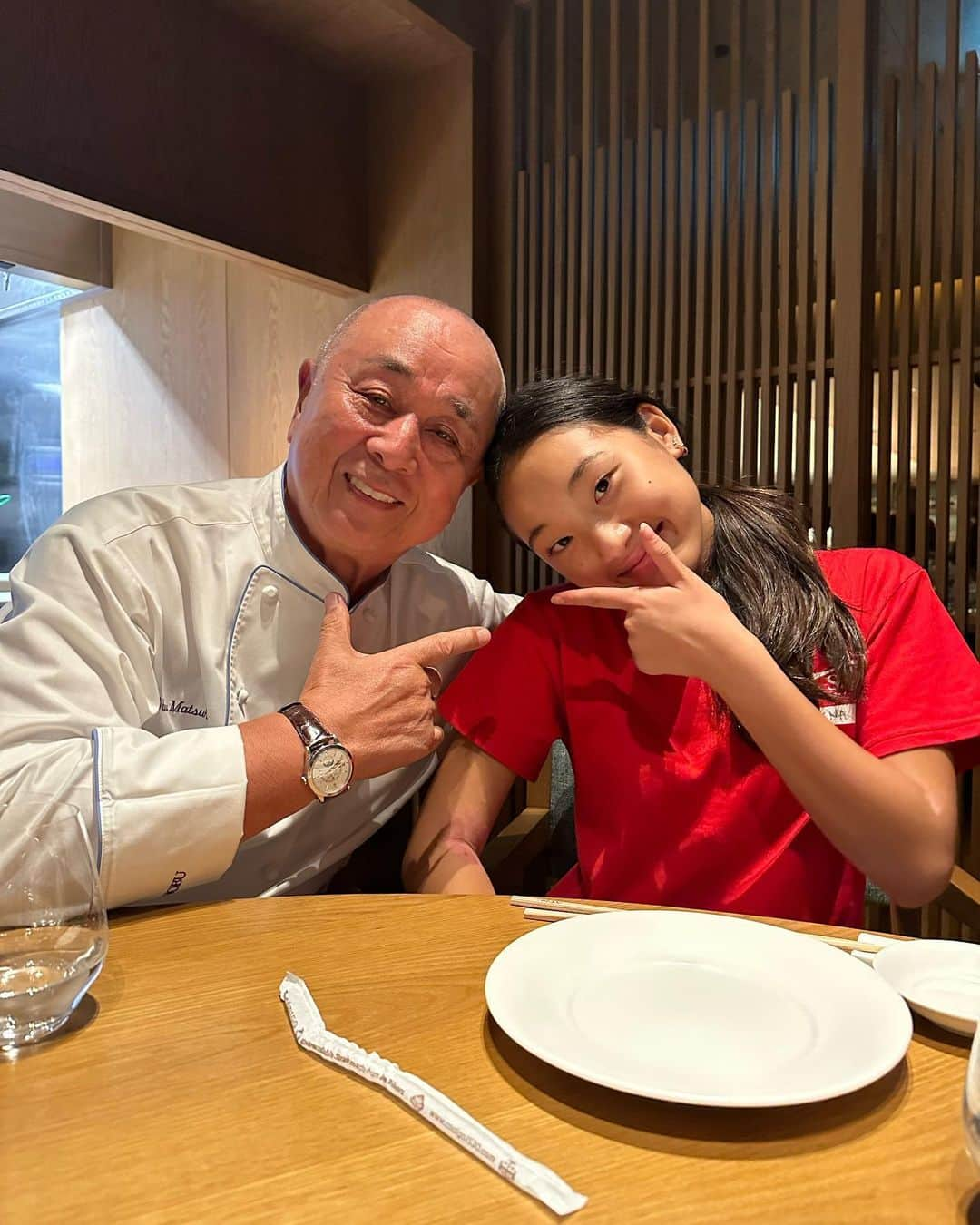 松久信幸のインスタグラム：「I look forward to watching my grandchildren grow up.  @elena_obvi  @nobu.singapore  @f1_singapore  #nobuintown」