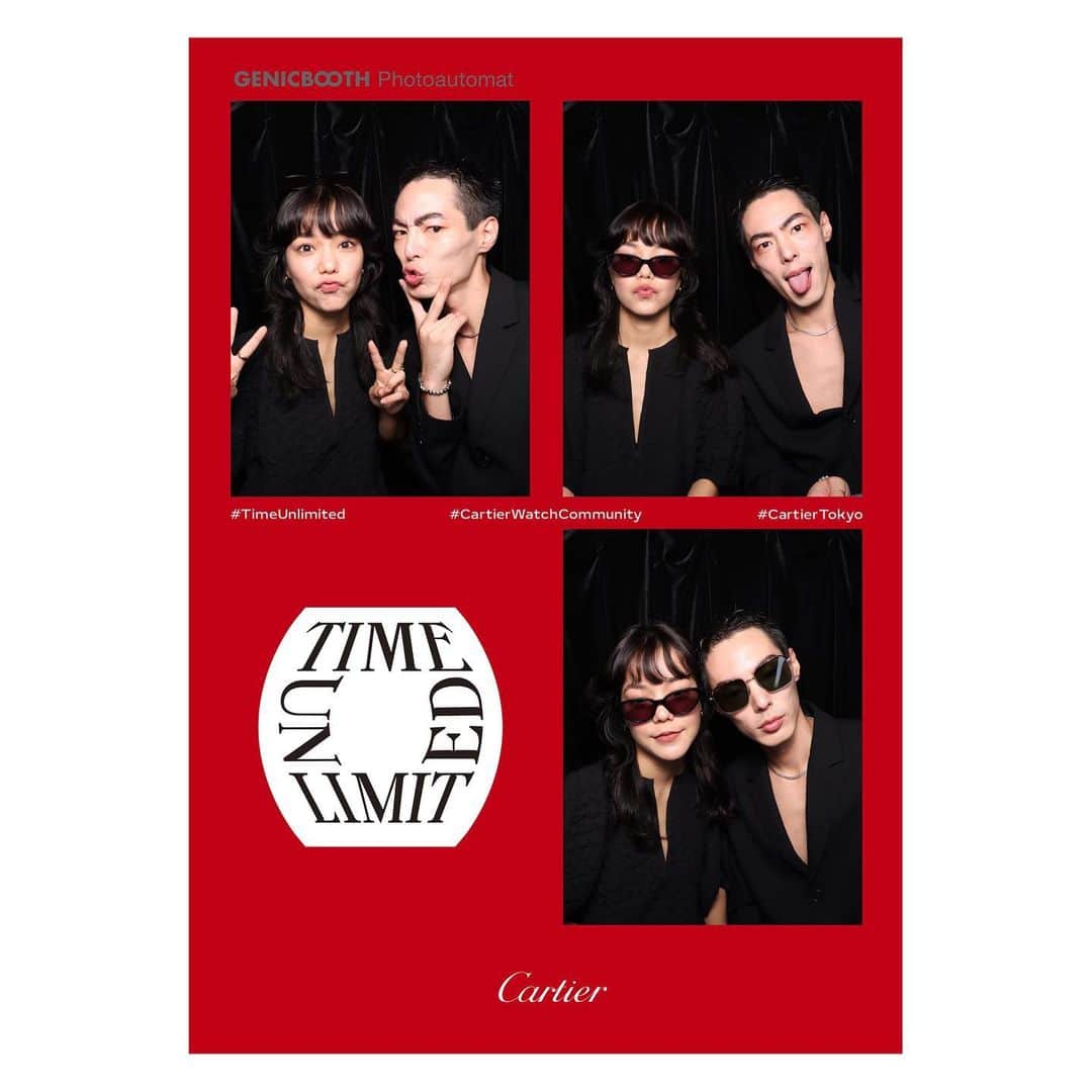 岩崎拓馬のインスタグラム：「❤️❤️❤️❤️ . . @cartier   宇宙人にならないプリクラすき🤣❤️  だって、そもそも顔宇宙人だし👽❤️ . . #cartier #timeunlimited #cartierwatchcommunity #cartiertokyo」