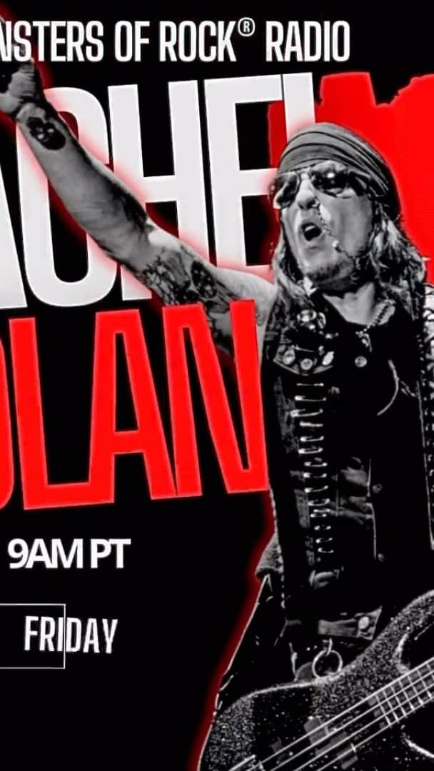 レイチェル・ボランのインスタグラム：「#Repost @monstersofrock ・・・ Catch Rachel Bolan every Friday 9am PT on the MONSTERS OF ROCK® airwaves🔥  #dashradio #rachelbolan #bass #skidrow #thegangsallhere @officialrachelbolan @dashradio」