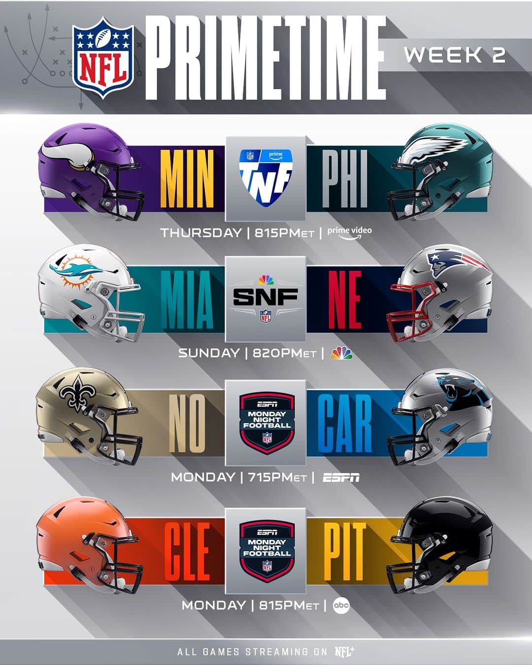 NFLさんのインスタグラム写真 - (NFLInstagram)「Which primetime matchup are you excited to see? 👀」9月15日 1時20分 - nfl