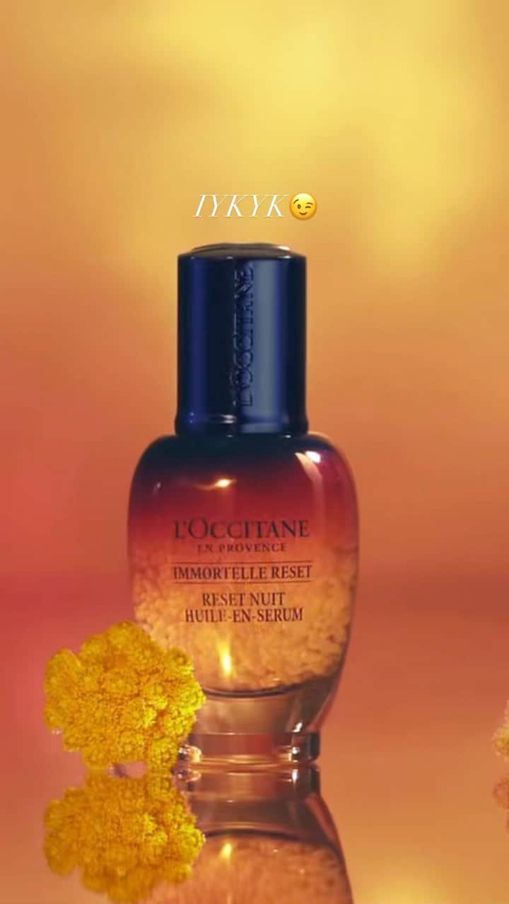 ロクシタンのインスタグラム：「Glow up with a little help from our golden elixir! ✨ Embrace a radiant transformation with our Immortelle  Reset Oil-in-Serum. #immortelle #serum #skincaresecrets」