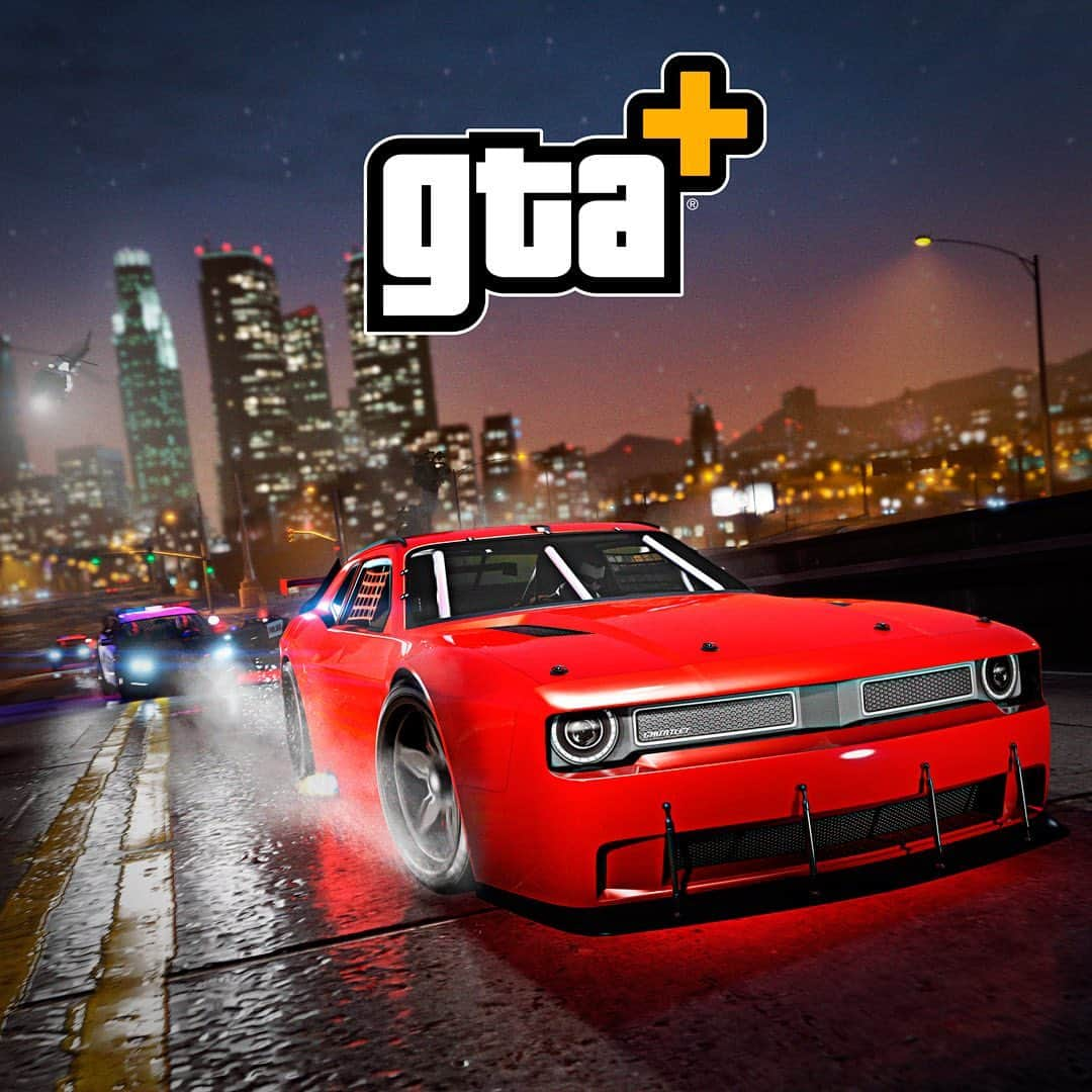 ロックスター・ゲームズのインスタグラム：「GTA+ Members can now claim their free Bravado Hotring Hellfire at The Vinewood Car Club garage.  Plus, get an exclusive 46 P’s & Q’s livery for the Hotring Hellfire, new Chameleon Paint options, special apparel to celebrate 10 years of Grand Theft Auto V in GTA Online, and more.  Visit rockstargames.com/gta-plus for full details.」