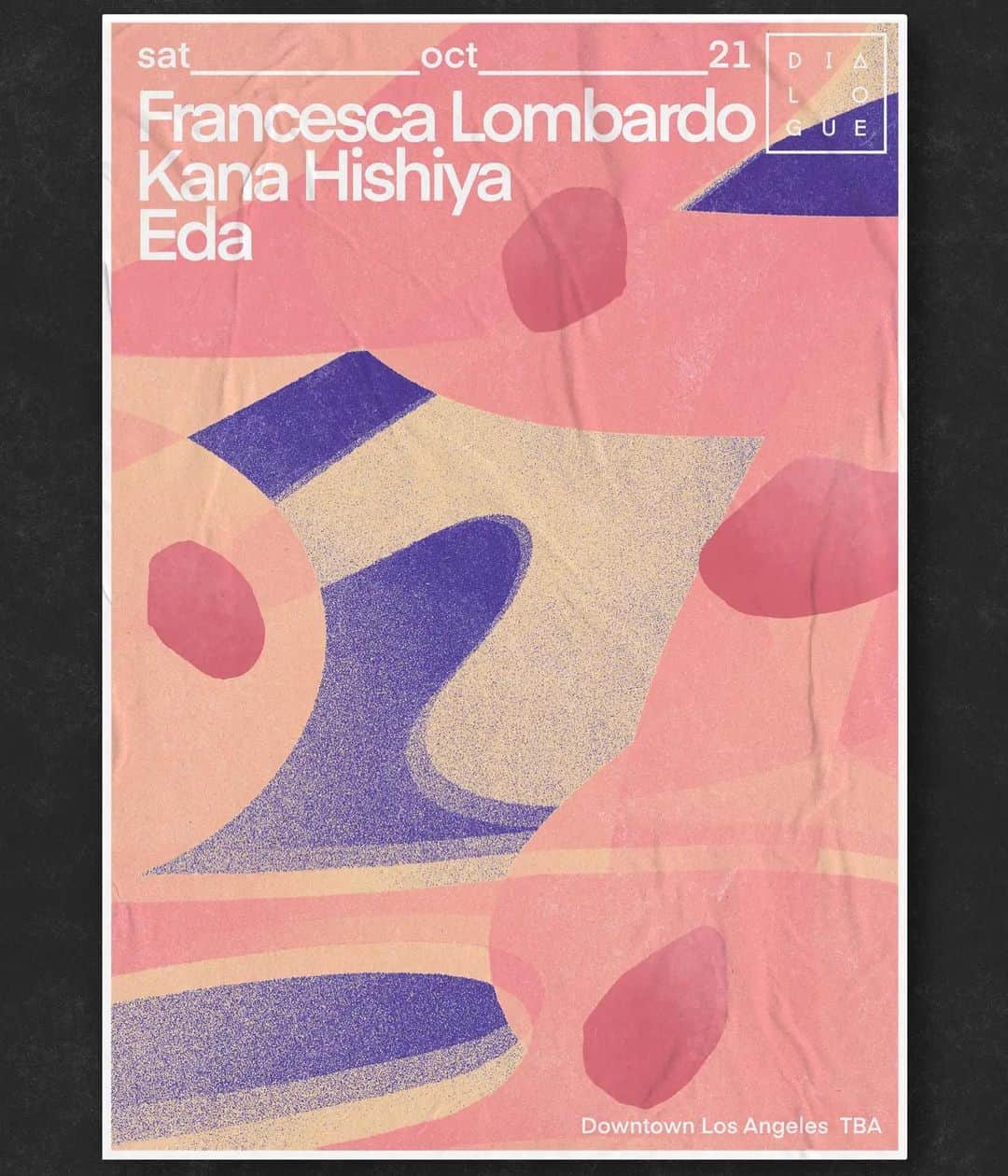 KanaKatanaのインスタグラム：「📣Just announced ☺︎  Back with @dialogue_la fam on Oct 21 with amazing @francescalombardomusic alongside @eda_music__   Early entry, 1st release tix on RA   Can't wait ☺︎ See you all soon!」