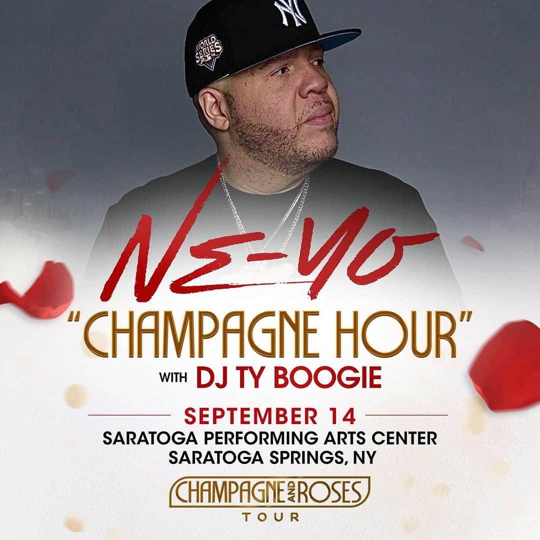 NE-YOさんのインスタグラム写真 - (NE-YOInstagram)「SARATOGA, NY!! Y'all don't wanna miss the #CHAMPAGNEHOUR TONIGHT featuring @djtyboogie1 on the ones and twos before the show starts! Doors open at 6 PM!🥂🌹#ChampagneAndRosesTour」9月15日 2時26分 - neyo