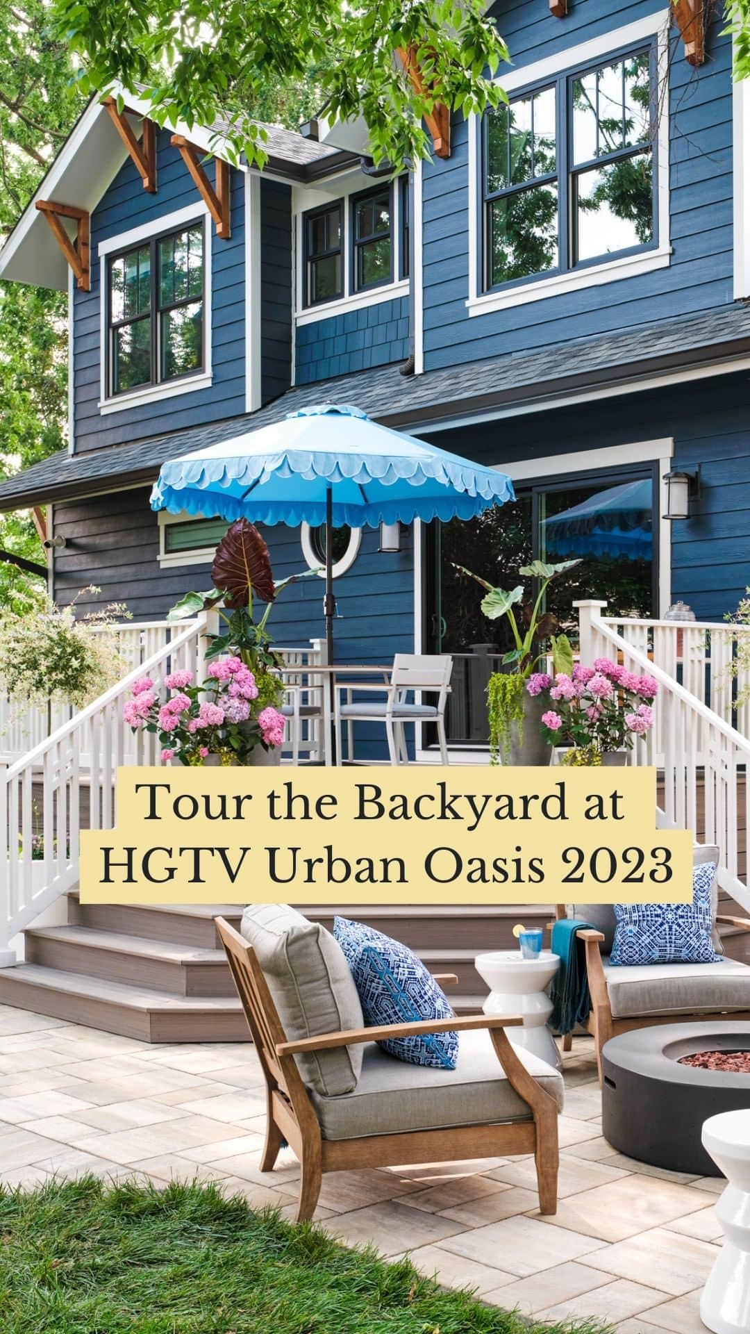 HGTVのインスタグラム：「Welcome to your little slice of southern paradise. ☀️ Tour the backyard at HGTV Urban Oasis 2023 + sign up for sweepstakes reminders when you click this post at our link in bio. Your chance to WIN this $850K grand prize in Louisville, KY starts 10/2. ⏰」