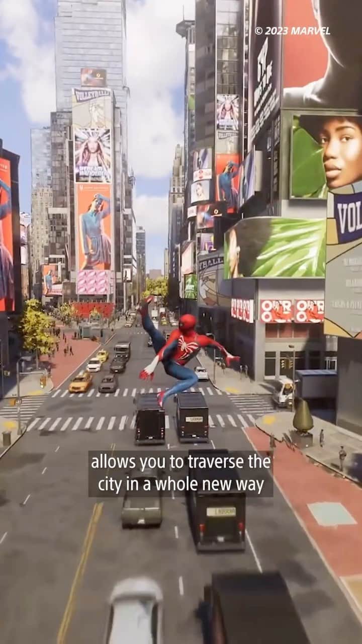 PlayStationのインスタグラム：「In Marvel’s Spider-Man 2, the city has nearly doubled in size thanks to the addition of Queens and Brooklyn. Traversing these areas will feel much different than the towering cityscape of Manhattan! Full video at PlayStation Blog.  Explore Marvel’s New York starting October 20, only on PS5.」