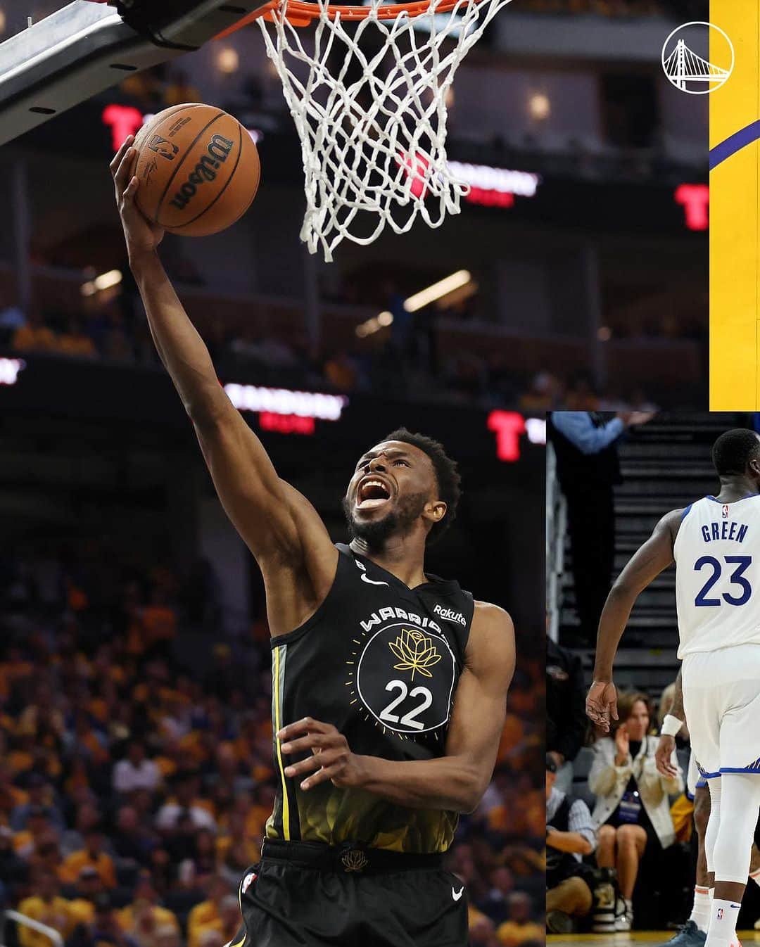 ゴールデンステート・ウォリアーズのインスタグラム：「Andrew Wiggins plays the game with heart and hustle.」