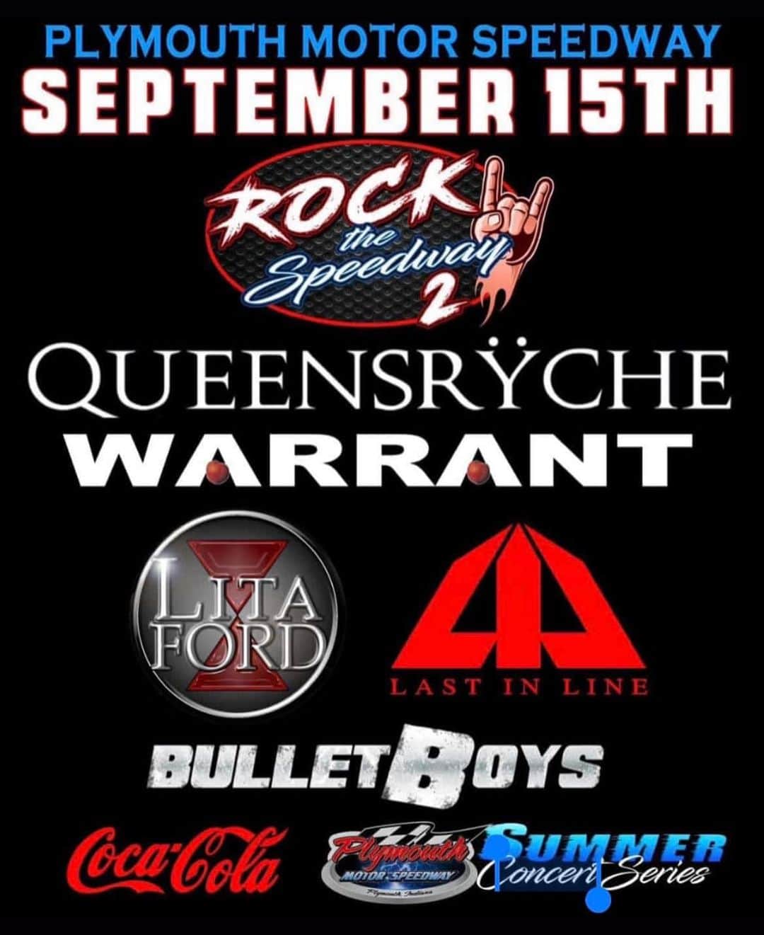 Queensrycheさんのインスタグラム写真 - (QueensrycheInstagram)「TOMORROW we'll be at Plymouth Motor Speedway in Plymouth, Indiana with Warrant, Lita Ford, Last In Line and the Bulletboys!! Doors at 3pm | Show 5pm! Still time to get your tickets: https://plymouthmotorspeedway.com/concerts/  (please click the link in our Bio to check out all dates and ticket links!) #queensryche #rockthespeedway2 #warrantband #litaford #lastinline #bulletboys #getyourtickets #seeyoutomorrow」9月15日 8時30分 - queensrycheofficial