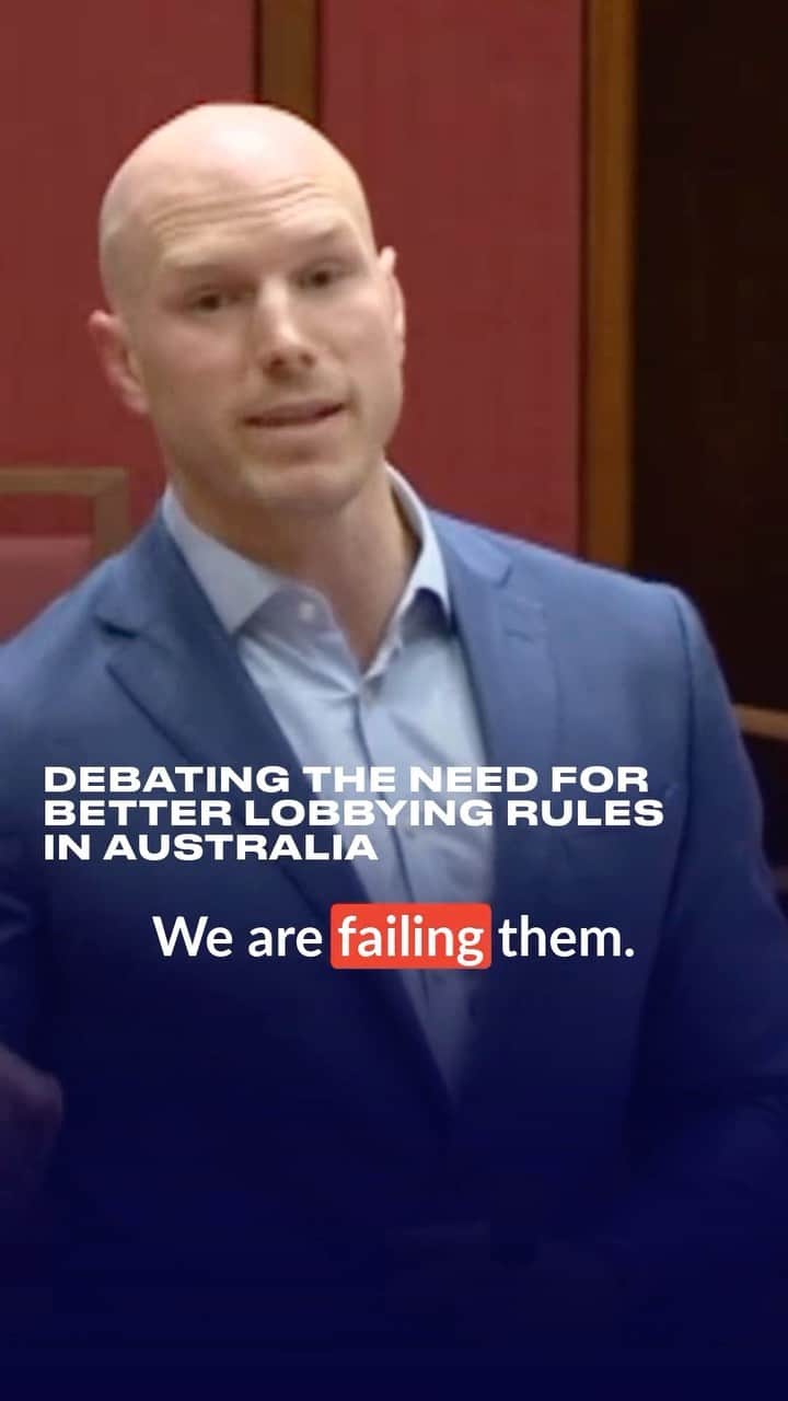 デビッド・ポーコックのインスタグラム：「Federal lobbying rules need an overhaul. The current set up may work for the major parties, but Australians deserve to know who has access to their MPs and Senators.」