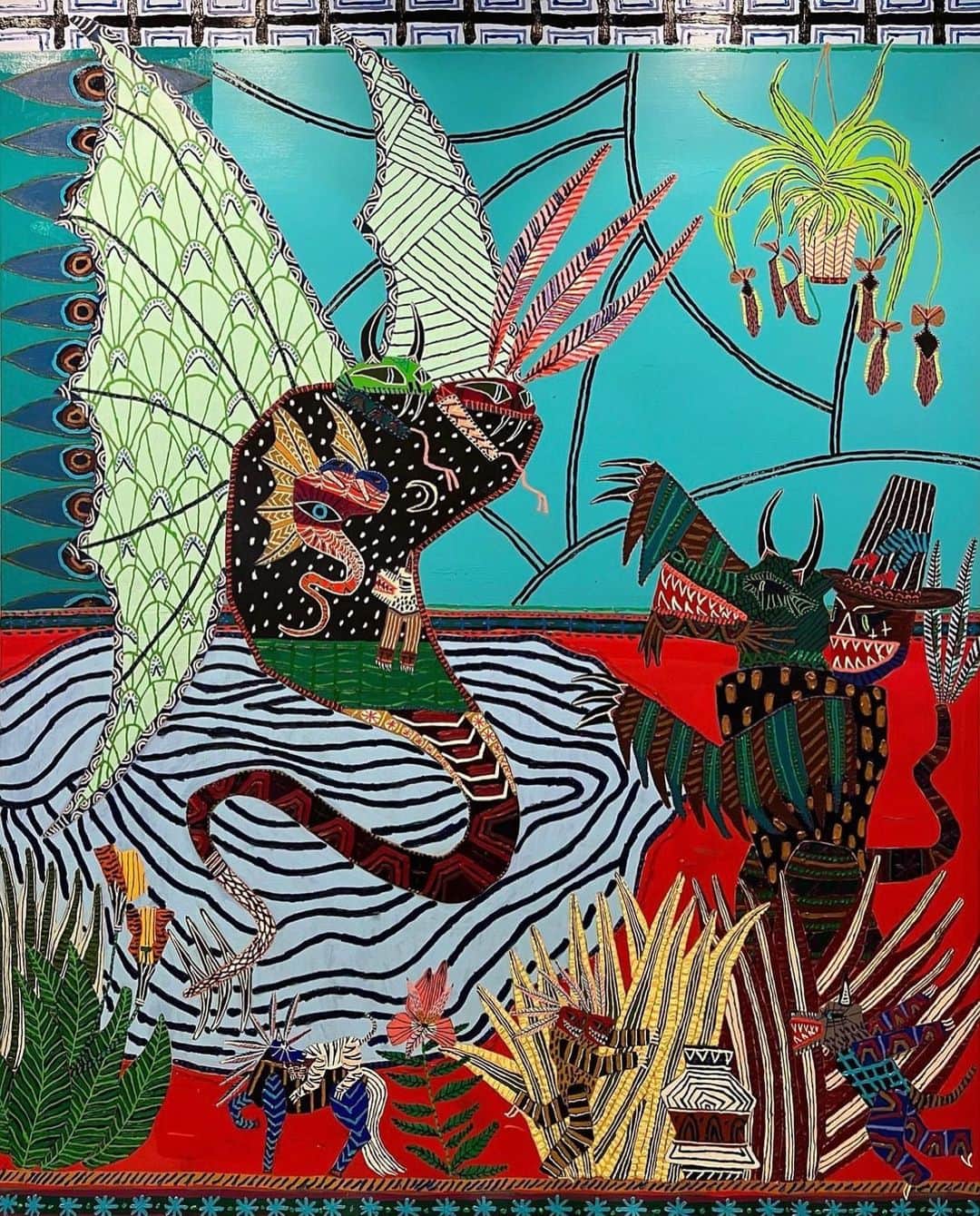 T.O.Pのインスタグラム：「I'm so happy for you @jordykerwick  Image: Jordy Kerwick Trying to catch a heart, 2023 Spray paint, acrylic paint, oil paint on canvas  250 × 200 cm 98 3/8 × 78 3/4 in  © Jordy Kerwick」