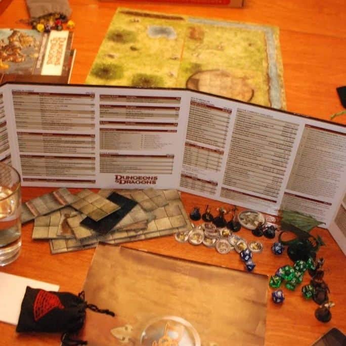 のインスタグラム：「In 2009, my son and his friends asked me to run D&D for them. So I took them on a dungeon delve using 3.5, which was the style at the time.   EDIT: whoops, my bad. This was 4e. I shouldn't be surprised that I blew my perception roll.  #throwbackthursday」