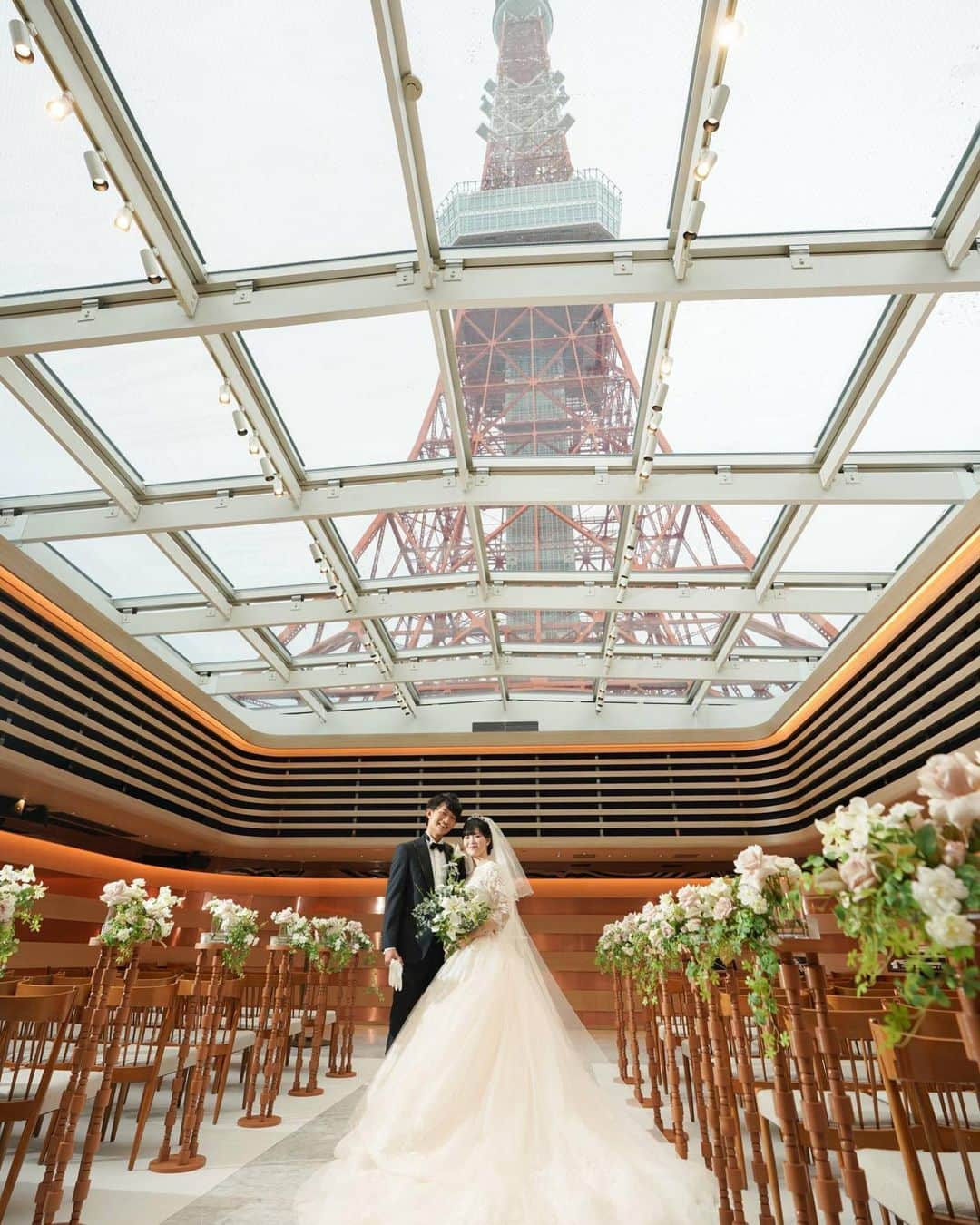 東京タワーの麓の結婚式のインスタグラム