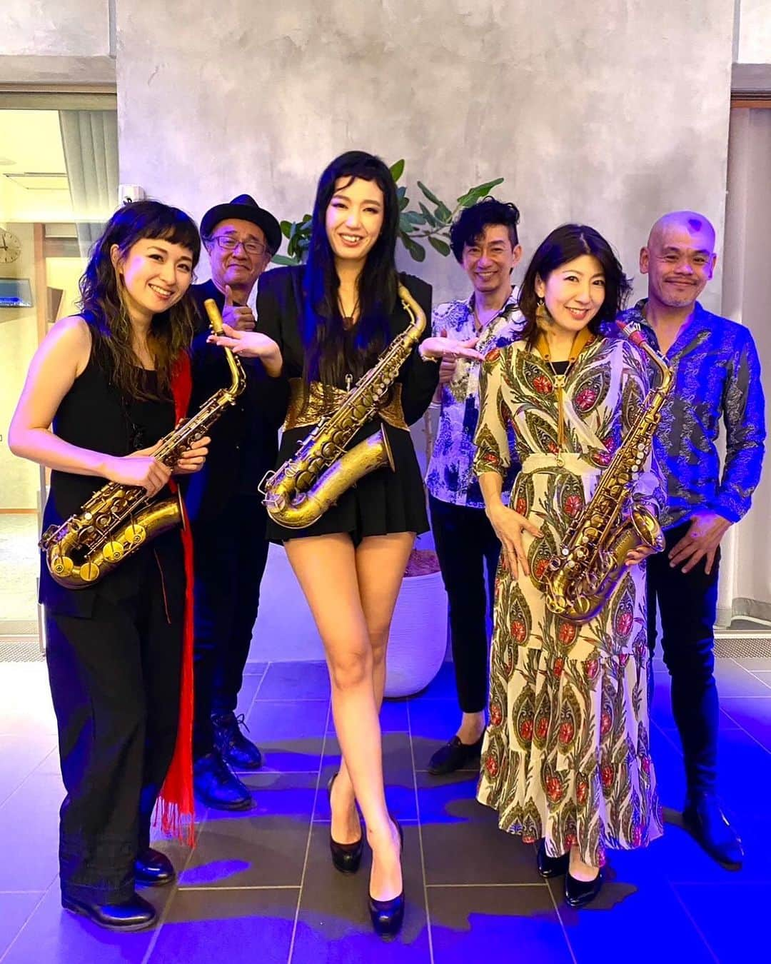 矢野沙織のインスタグラム：「本日はありがとうございました🌟🎷🎷🎷  ４年ぶりのメンバーで楽しゅうございました😭🌟  　#井上陽介　#秋田慎治　＃江藤良人 　#小林香織　#纐纈歩美」