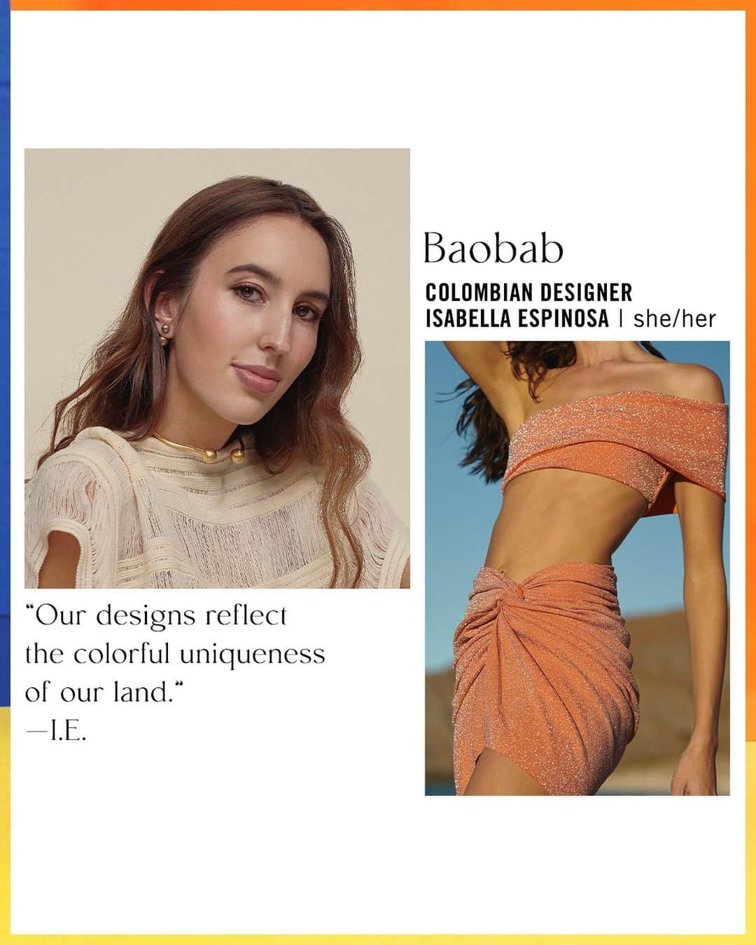 Saks Fifth Avenueのインスタグラム：「In honor of Hispanic and Latine Heritage Month, Isabella Espinosa of @baobab, @silviafurmanovich and Kátia Barros of @farmrio share how they celebrate their cultures through their designs. Head to the link in our bio to shop the designers. #Saks」