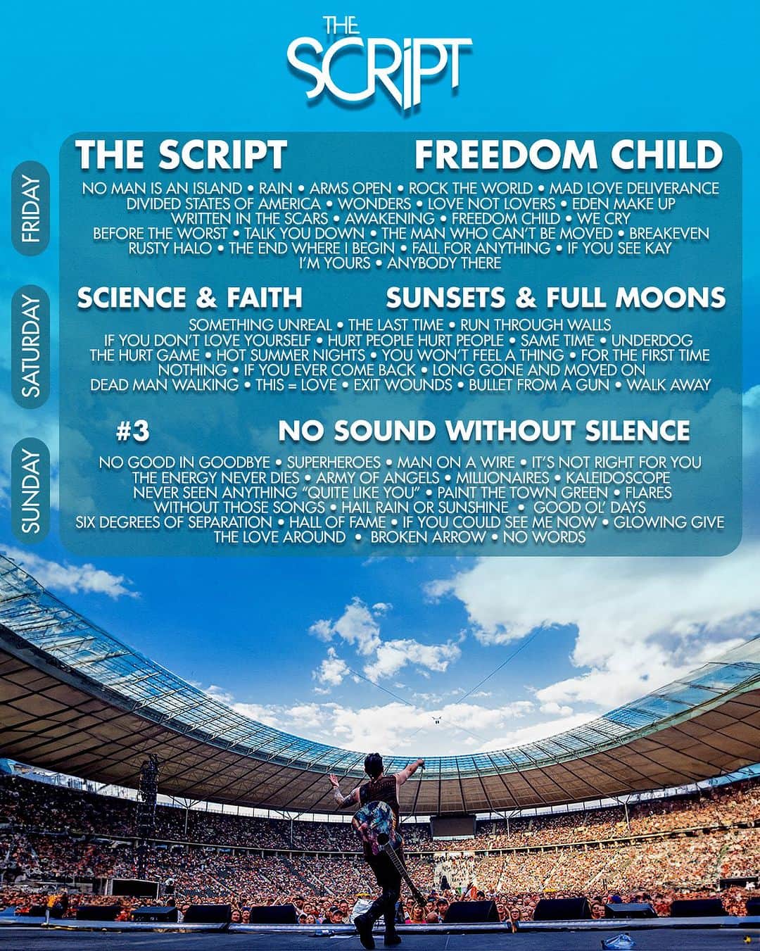 The Scriptのインスタグラム：「Imagine The Script Festival... Which day would you go to?」