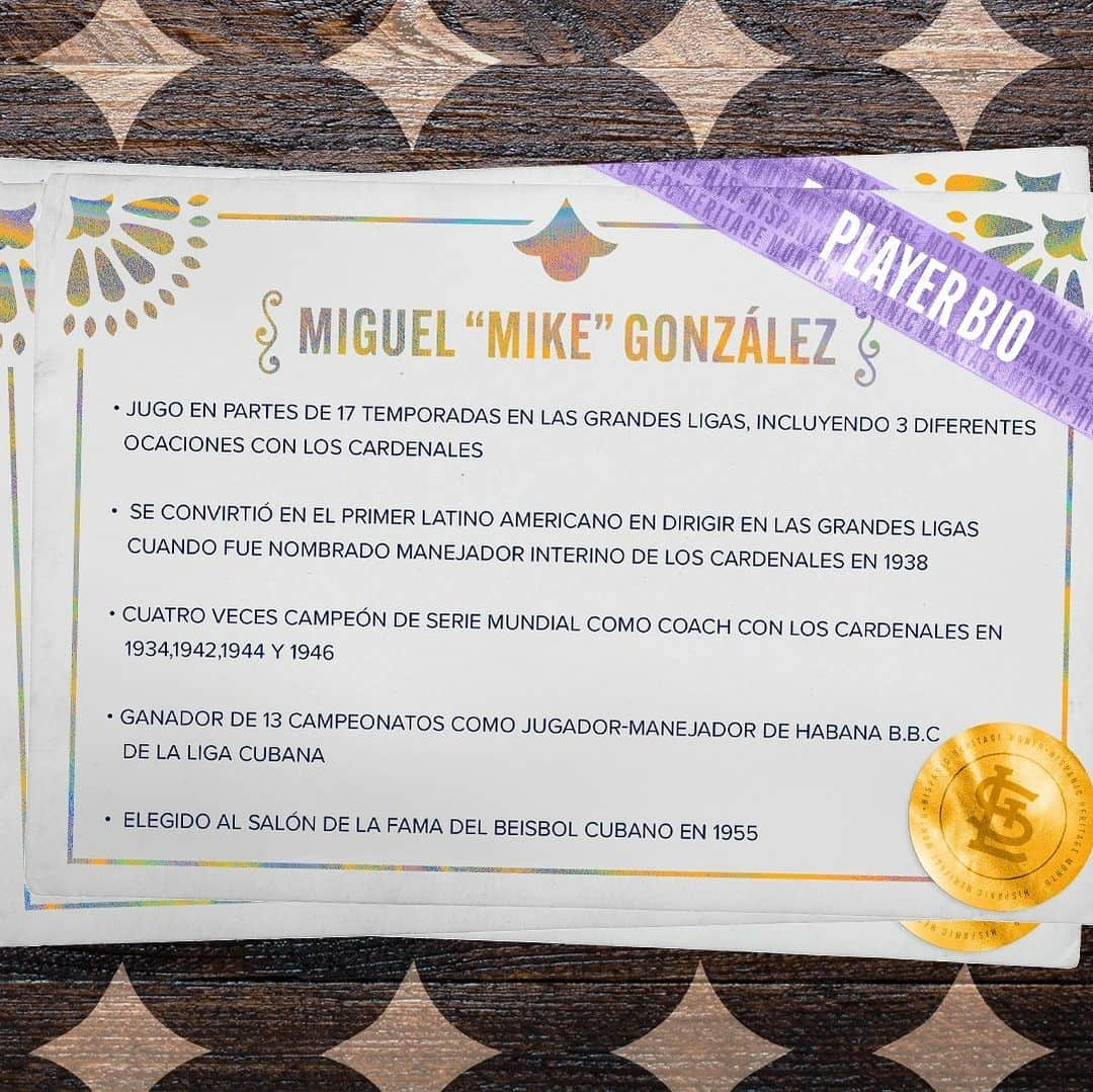 セントルイス・カージナルスさんのインスタグラム写真 - (セントルイス・カージナルスInstagram)「A coach with the Cardinals throughout the 1930s and 40s, Mike González became the first Latin American to manage in the major leagues when he took over for Frankie Frisch in the 1938 season.   Today, he is considered one of the most important and influential figures of baseball in Cuba. He was elected to the Cuban Baseball Hall of Fame in 1955.  #STLCards x #HispanicHeritageMonth」9月15日 23時57分 - cardinals