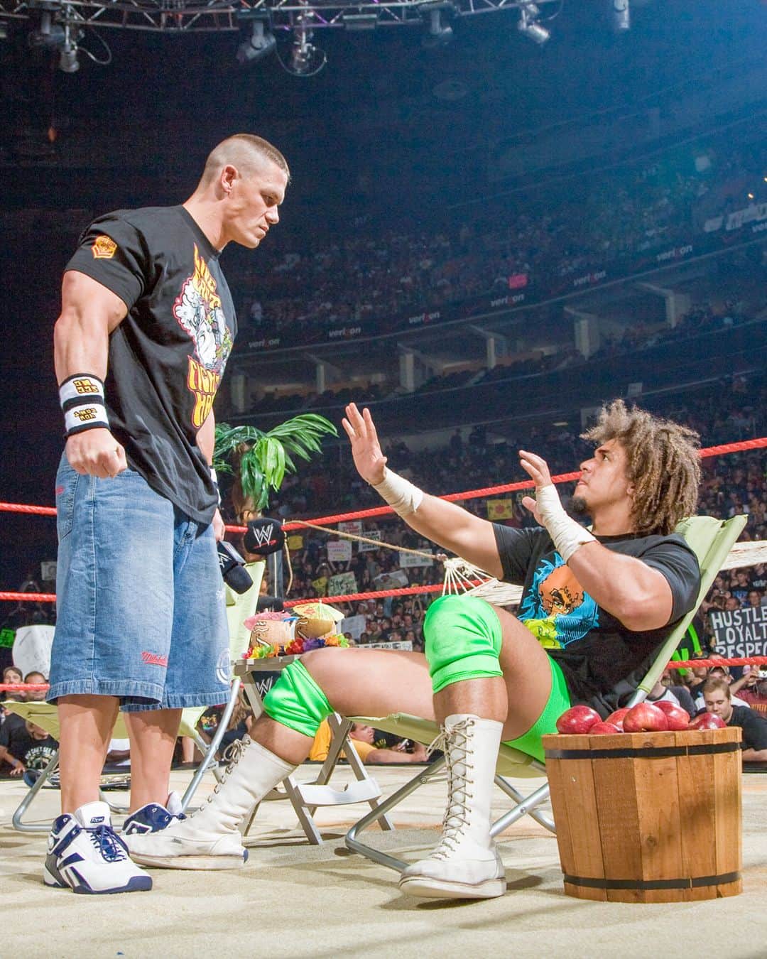 WWEのインスタグラム：「From Carlito's Cabana to Piper's Pit, @johncena has made his presence felt on a number of Superstar-hosted talk shows. What awaits him tonight, when he appears on @graysonwallerwwe's #GWEffect on #SmackDown?」