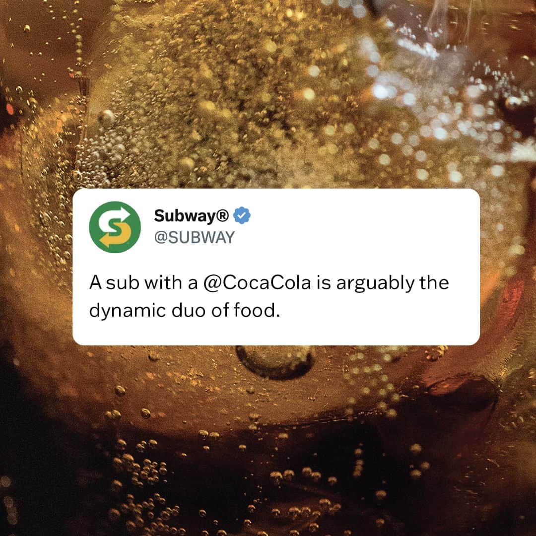 Official Subwayのインスタグラム：「it’s that crisp sip with a sub for us 🥤💛」