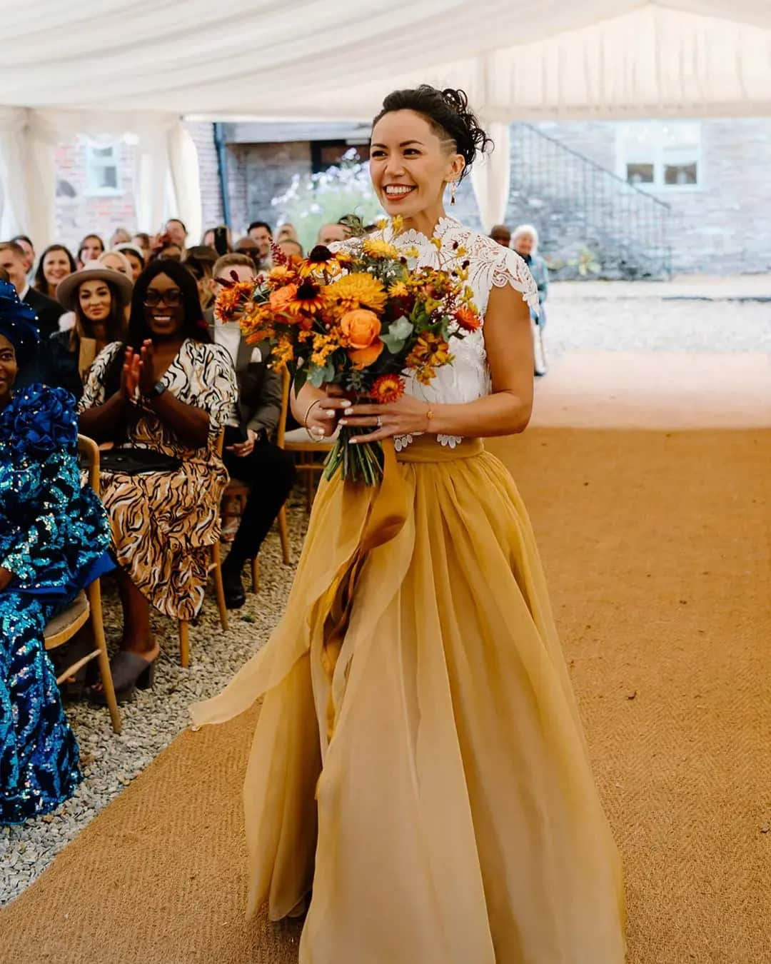 キャサリンディーンさんのインスタグラム写真 - (キャサリンディーンInstagram)「Congratulations to the newlyweds! Our beautiful bride Tabitha paired the eco Tori Topper with a statement skirt. A true celebration of their love & culture! Swipe to discover more ✨ ⁣  Photographer: @leeshawilliamsphotoandfilm   #catherinedeane #cdbride #bohobride #bohemianbride #weddinggowns」9月15日 16時01分 - catherine__deane