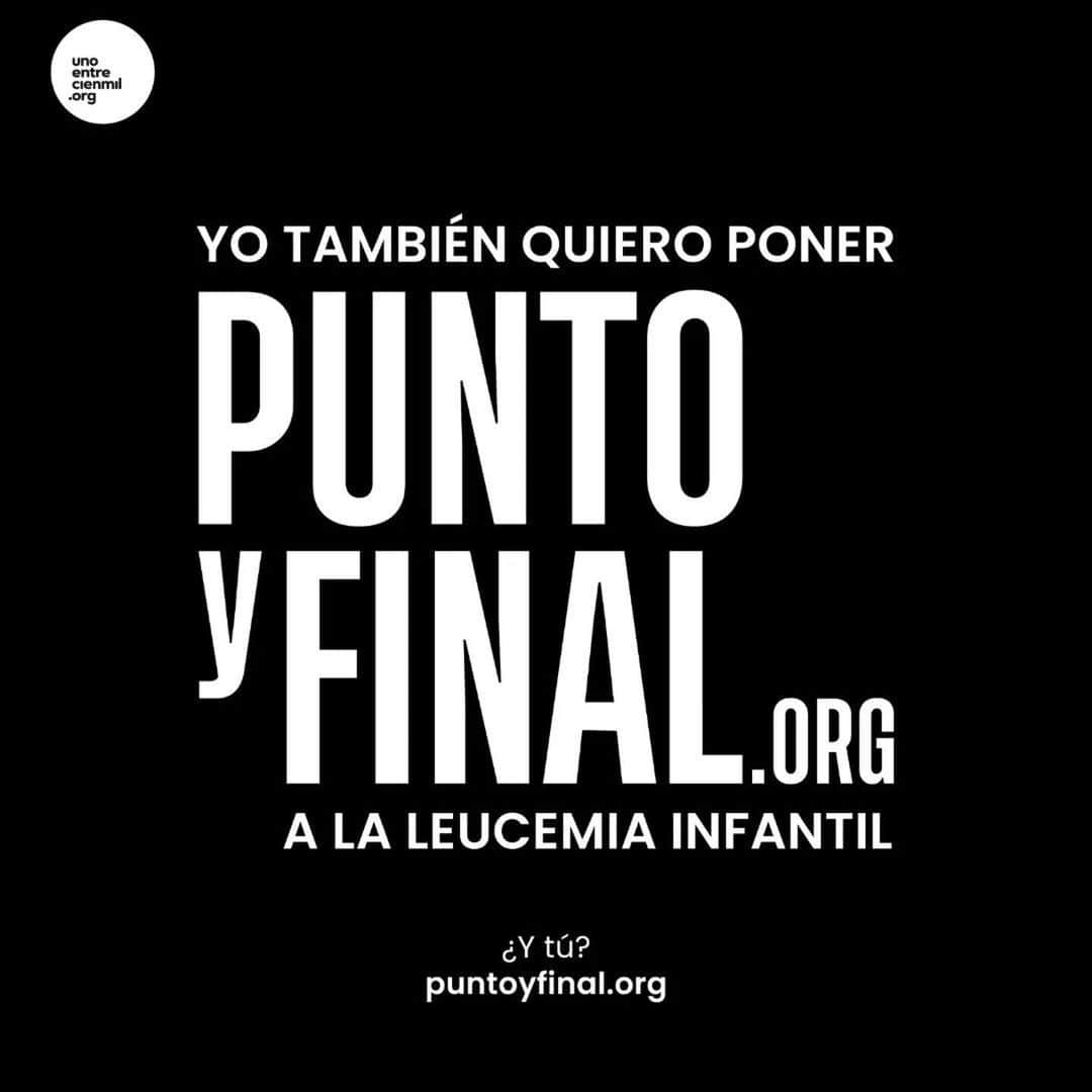 ペネロペ・クルスのインスタグラム：「#Repost @unoentrecienmil ・・・ Todos queremos acabar con esta enfermedad. Y entre todos podemos impulsar la investigación para hacerlo realidad. Pongámosle un #PuntoyFinal a la leucemia infantil.  Entra en www.puntoyfinal.org y suma tu nombre a la petición de más investigación.」