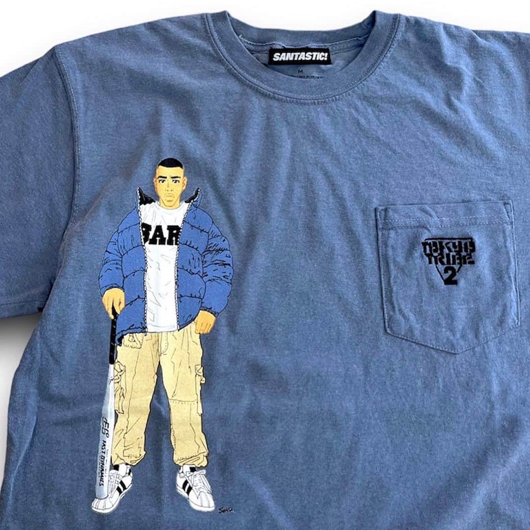 井上三太のインスタグラム：「【New】kai&merraピグメントポケットTシャツ  Color. Blue  Color. Black  Size. M / L / XL  9/16-on sale  【New】TT2スウェットショーツ  Color. Black  Color. Gray  Size. M / L / XL  9/16-on sale  https://santastic.shop/  @santastic_tokyo」