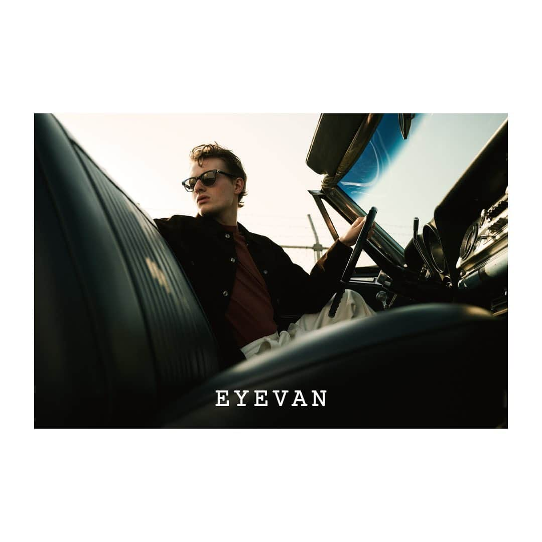 アイヴァン 7285のインスタグラム：「. #EYEVAN . 2023AW Campaign image Model:Vadim  #est1972  #dennishoppers60sphotography  #classicbornanew #japaneseeyewear #handmadeinjapan」