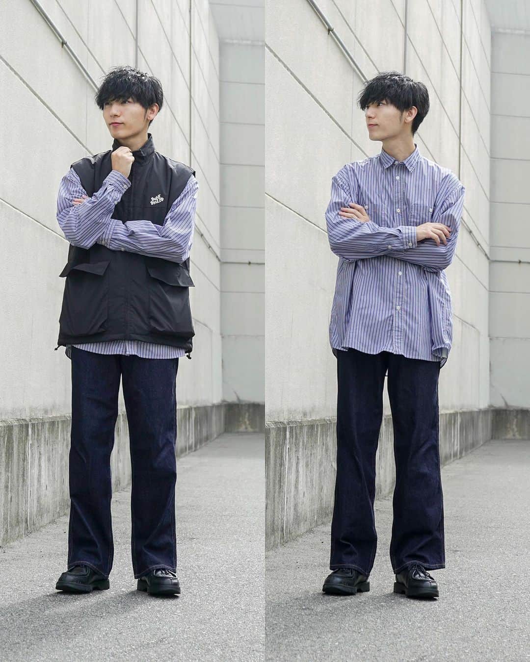 のインスタグラム：「⁡ ⁡ ┈┈┈┈┈┈┈┈┈┈ ⁡ vest ▶︎ kutir  shirt ▶︎ Niko and… pants ▶︎ UNIQLO  shoes ▶︎ KLEMAN  ⁡ ┈┈┈┈┈┈┈┈┈┈ ⁡ pickup item︎︎︎︎︎︎☑︎ ⁡ ◾︎kutir  スタンドネックナイロンベスト ¥3995 ⁡ ✅ZOZOTOWNとSHOPLISTで販売されるよ！ ✅ ⁡ ┈┈┈┈┈┈┈┈┈┈  ⁡ 🚨 この投稿を【保存】しておくと 後でも見返せるのでオススメです 🏷 ⁡ ┈┈┈┈┈┈┈┈┈┈ ⁡ UNIQLO、GUなどプチプラを取り入れた デートに着たくなるような ⁡ シンプルなのに個性もあるコーデを投稿中 フォローしてね ⁡ ｰｰｰｰｰｰｰｰｰｰｰｰｰｰｰｰｰｰｰｰｰ Instagram→@hicchiwear ｰｰｰｰｰｰｰｰｰｰｰｰｰｰｰｰｰｰｰｰｰ ・  ・  ・  ・  ・  ・  ・  ・  ・  ・  #秋トレンド #23AW #トレンドコーデ #トレンドアイテム #高見えコーデ #nikoandコーデ #kutirコーデ #ワイドデニムコーデ #いいね返し #キレイめカジュアル #韓国ファッションコーデ  #韓国ファッション  #プチプラコーデ #USJコーデ #ユニバコーデ #ディズニーコーデ #秋コーデ #デートコーデ  #メンズファッション  #ストリートコーデ  #ストリートメンズコーデ #韓国ファッションコーデ #GUコーデ #guコーデ部  #彼氏コーデ  #ユニクロコーデ #キレイめコーデ #ダウンベストコーデ #ベストコーデ  ⁡ ┈┈┈┈┈┈┈┈┈」
