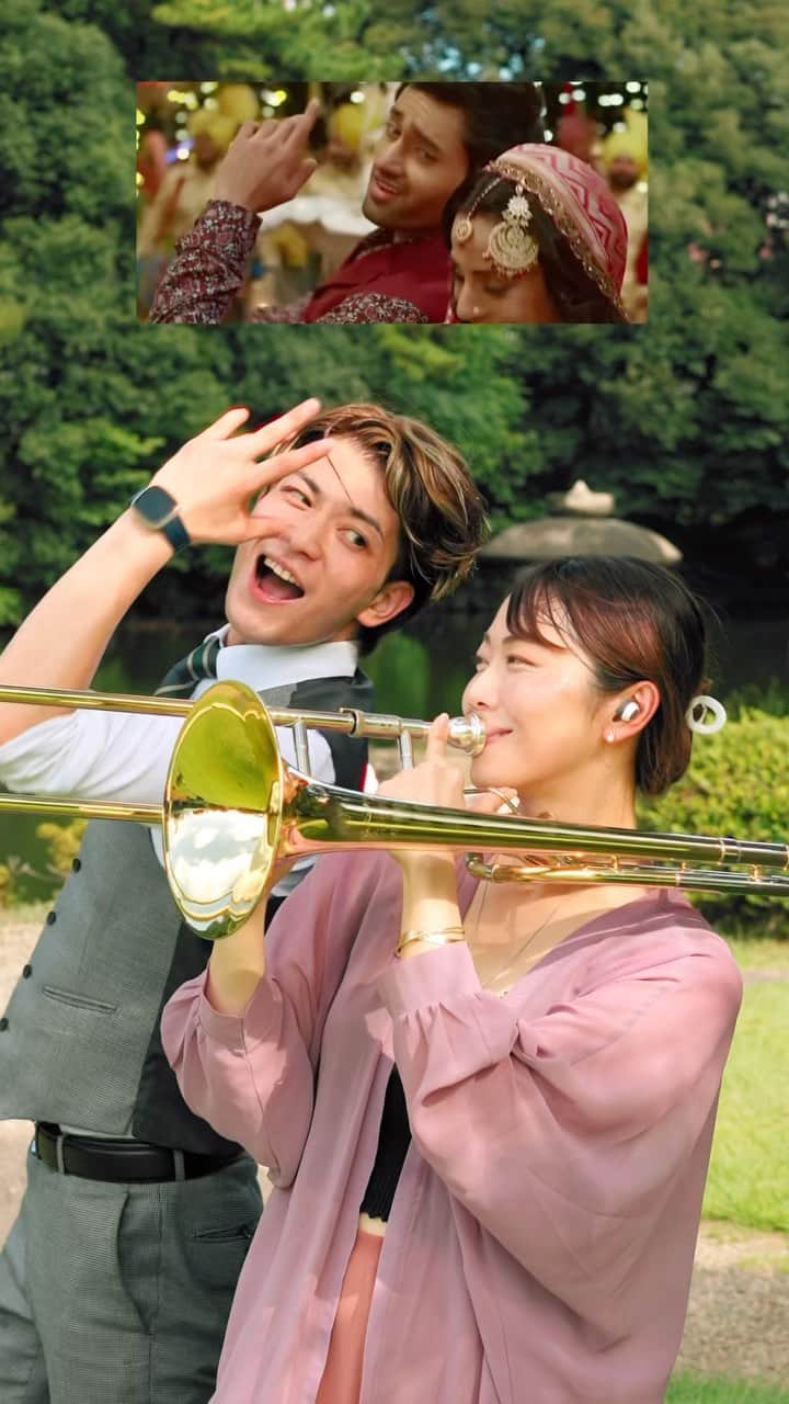 のインスタグラム：「collaborated with a trombone player.🎵✨ #Gadar2 / Main Nikla Gaddi Leke.  🕺@kaketaku.japan 🎺 @u_chan_211  🎥 Shooting ,Edit :@kaketaku.japan   🎵 @zeemusiccompany  🫅@ameeshapatel9 @iutkarsharma @iamsunnydeol  @uditnarayanmusic @adityanarayanofficial @mithoon11   #mainniklagaddileke」