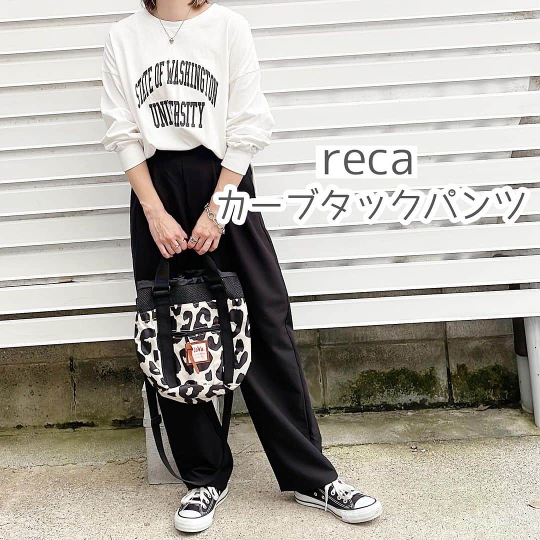 moyooonnのインスタグラム：「. recaのゆるパンツで 楽ちんカジュアルコーデ☺︎　 程よいハリ感のあるツイル生地で ストレスフリーな履き心地🫶🏻 シワになりにくく お手入れ楽ちんなのも良き😍💓  #カーブタックパンツ  @reca_official   . . . #reca#recaコーデ#低身長コーデ#低身長ファッション #152cmコーデ #アラフォーコーデ#カジュアルコーデ#PR#おちびコーデ」