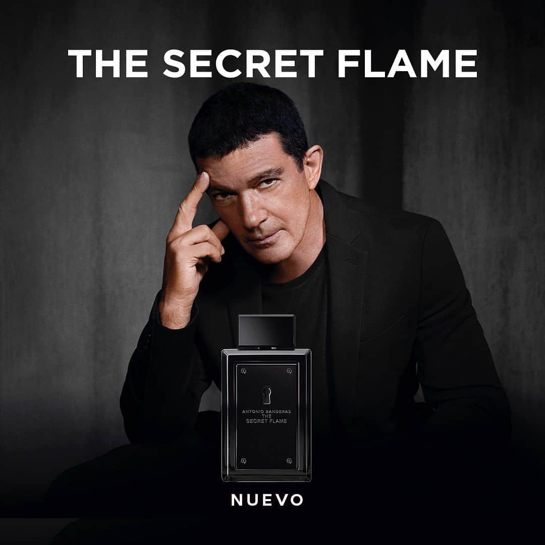 アントニオ・バンデラスのインスタグラム：「On fire! The Secret Flame.  🔥  L I N K  I N  B I O 🔥   #SecretFlame #BANDERASperfumes​」