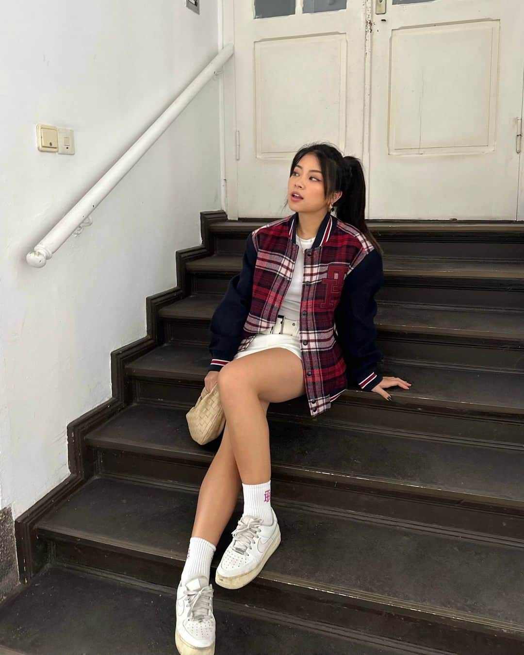 Tommy Hilfigerのインスタグラム：「A Tommy Tartan moment with @tingting_lai ❤️」