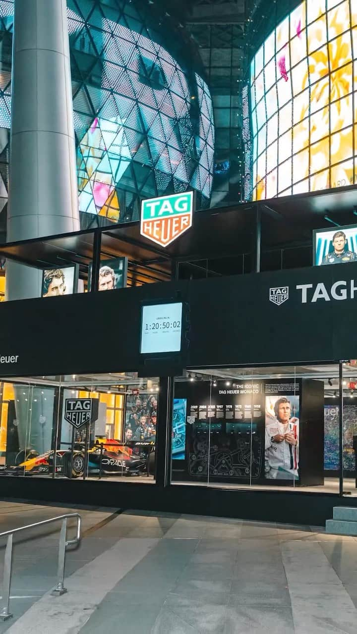 タグ・ホイヤーのインスタグラム：「What an amazing way to reveal the new TAG Heuer Monaco Chronograph Night Driver – with a great party and great people around! Join us in Singapore as we rev up the night with @maxverstappen1 and @schecoperez.  #TAGHeuer #TAGHeuerMonaco」