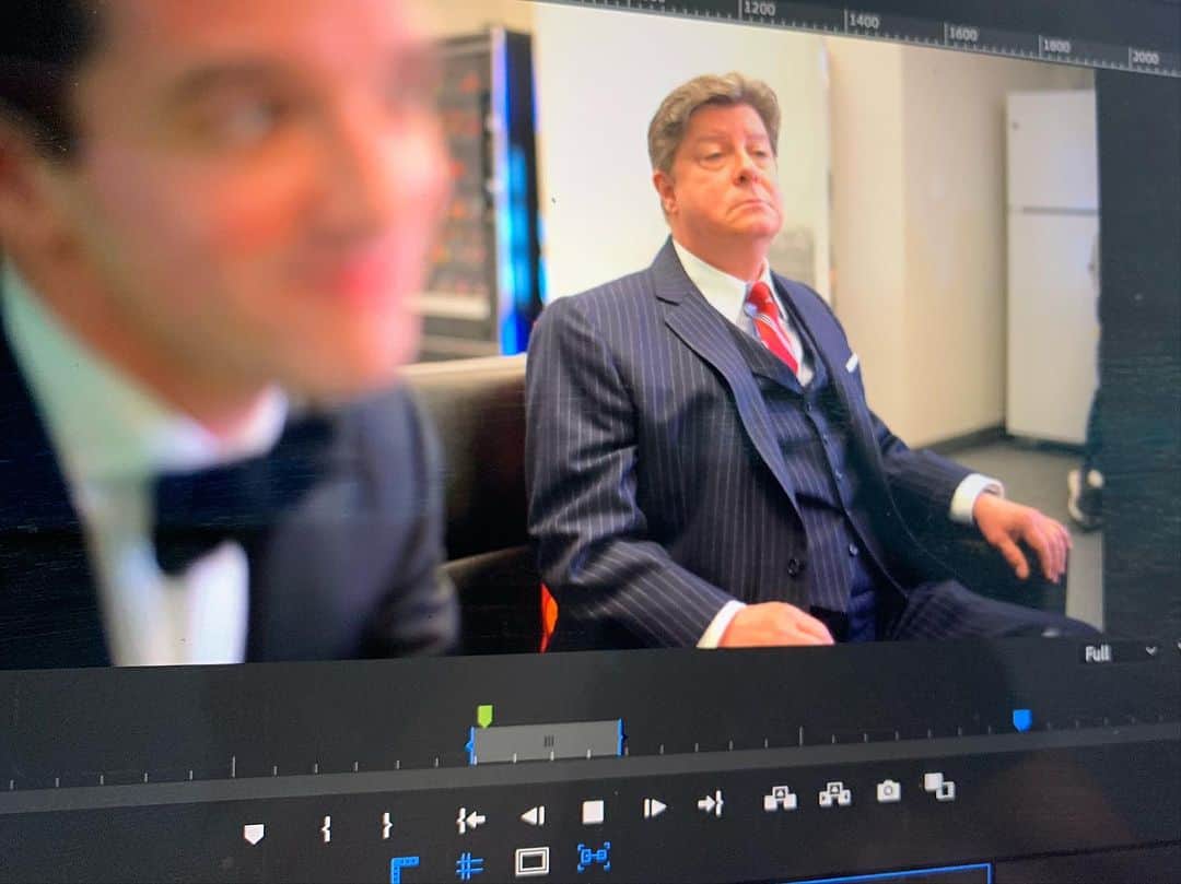 マイケル・ユーリーのインスタグラム：「Michael McGrath was as wonderful offstage as he was on. Adorable, mischievous, brilliant. His loss cuts deep, but I will continue to take what he taught me wherever I go. Pics from a bit he did for me for a Drama Desk Awards video as his Tootsie character, with Kinley backstage at The Kennedy Center during How To Succeed and as the Mayor in The Government Inspector, plus his cake when he departed a week before we closed.」