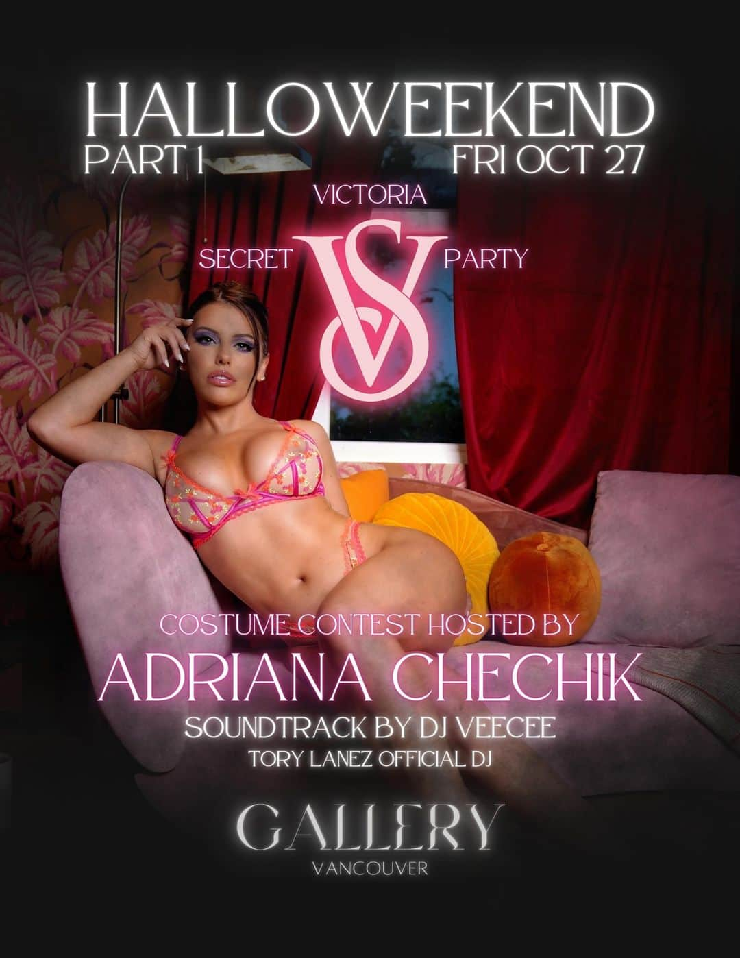 アドリアナ・チェチックのインスタグラム：「Join me on Halloweekend, Friday, October 27th, at the Victoria Secret Party in Vancouver! It will be an incredible night, and I can't wait to see you there in your costumes!  #halloweenparty #victoriasecret」