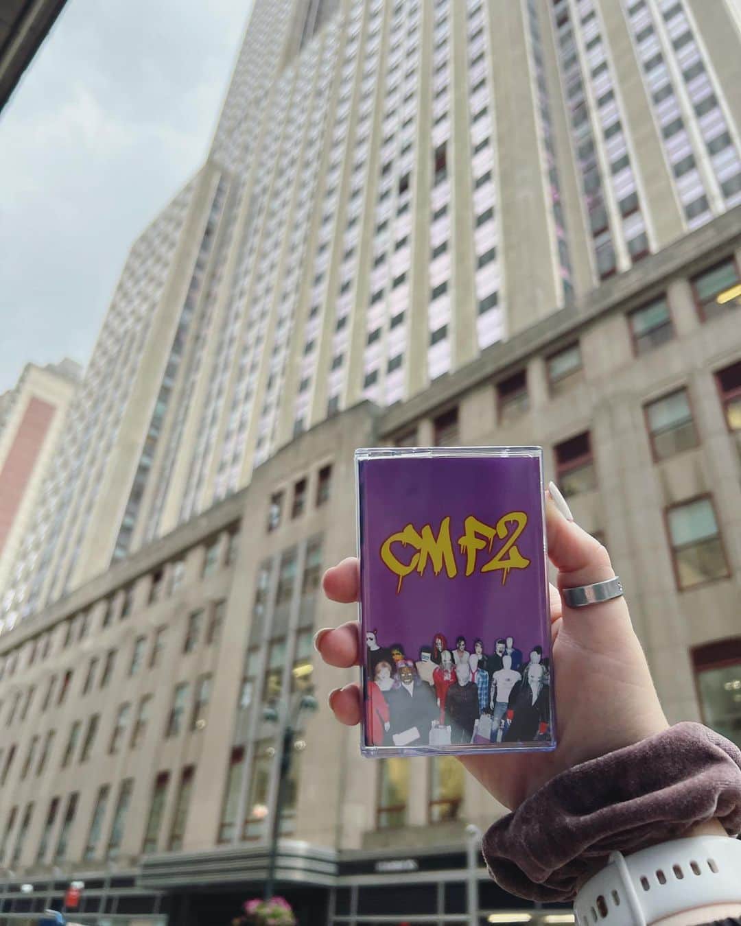 コリィ・テイラーのインスタグラム：「Happy Hunting. CMF2 mixtapes have been dropped in select cities following the CMF2 tour.  Follow the link in my bio now to receive an email with the location/coordinates to a cassette near you that includes, exclusive, never before heard content from the album.」
