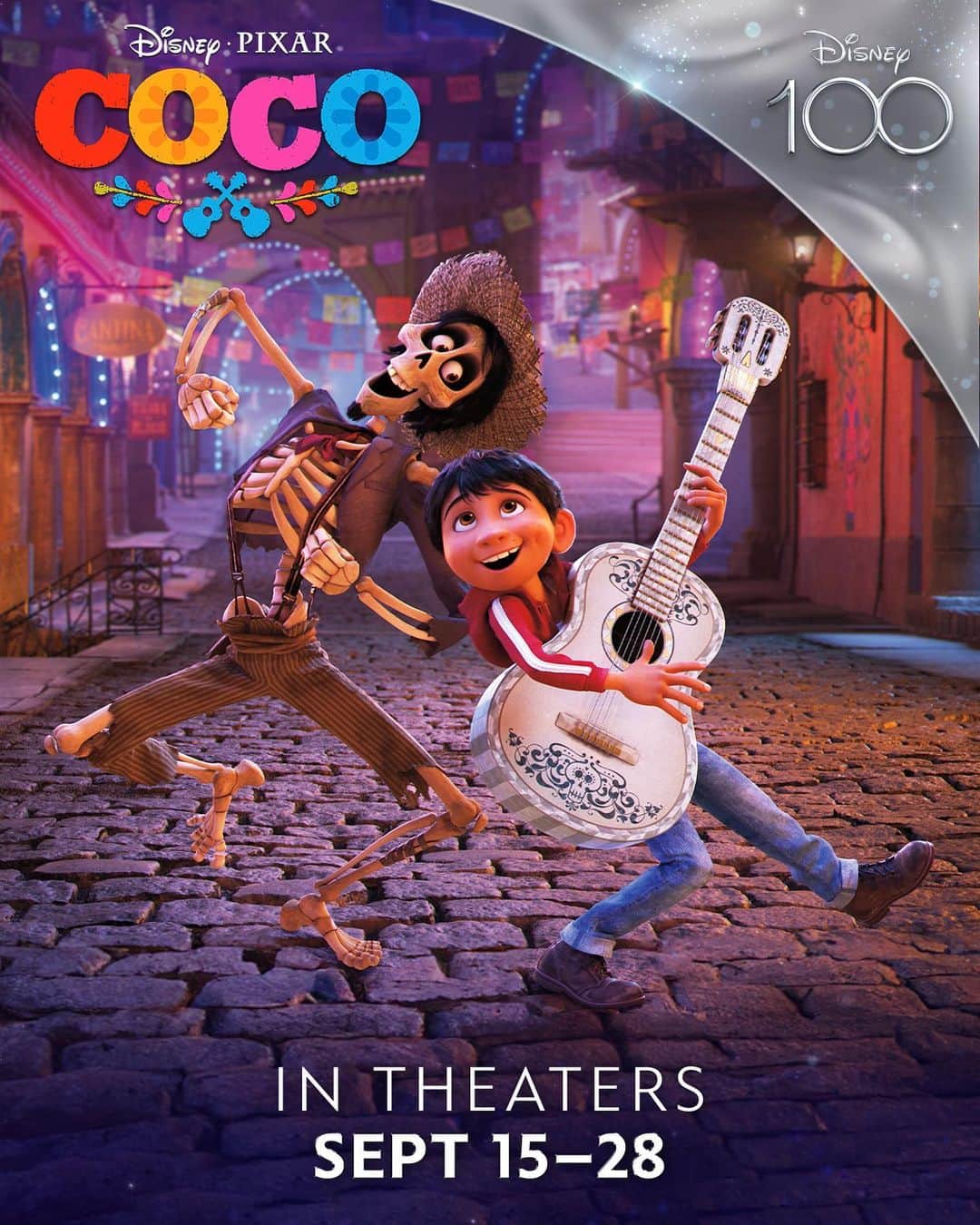 Disneyのインスタグラム：「A timeless story, generations in the making. 🧡 Relive the wonder of Disney and Pixar’s Coco, playing in select U.S. theaters September 15 - 28. #Disney100  Get tickets now at the link in bio.」