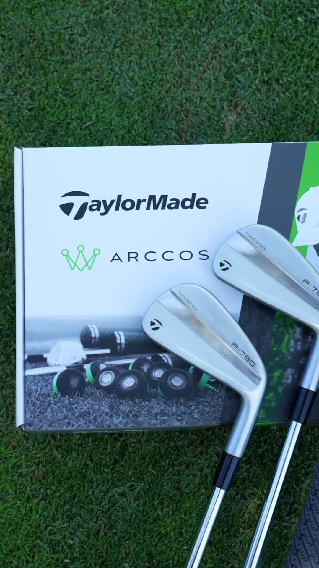 テーラーメイド ゴルフのインスタグラム：「A match made in heaven. 🙌 Screw in the @arccosgolf sensors to your new set of #P790 Irons and get instant feedback after your rounds to improve your game. Now, when you purchase any TM club, you get a 45-day free Arccos Caddie trial. Already purchased a club between now and last year? We got you covered. Hit the link in bio to learn more.」