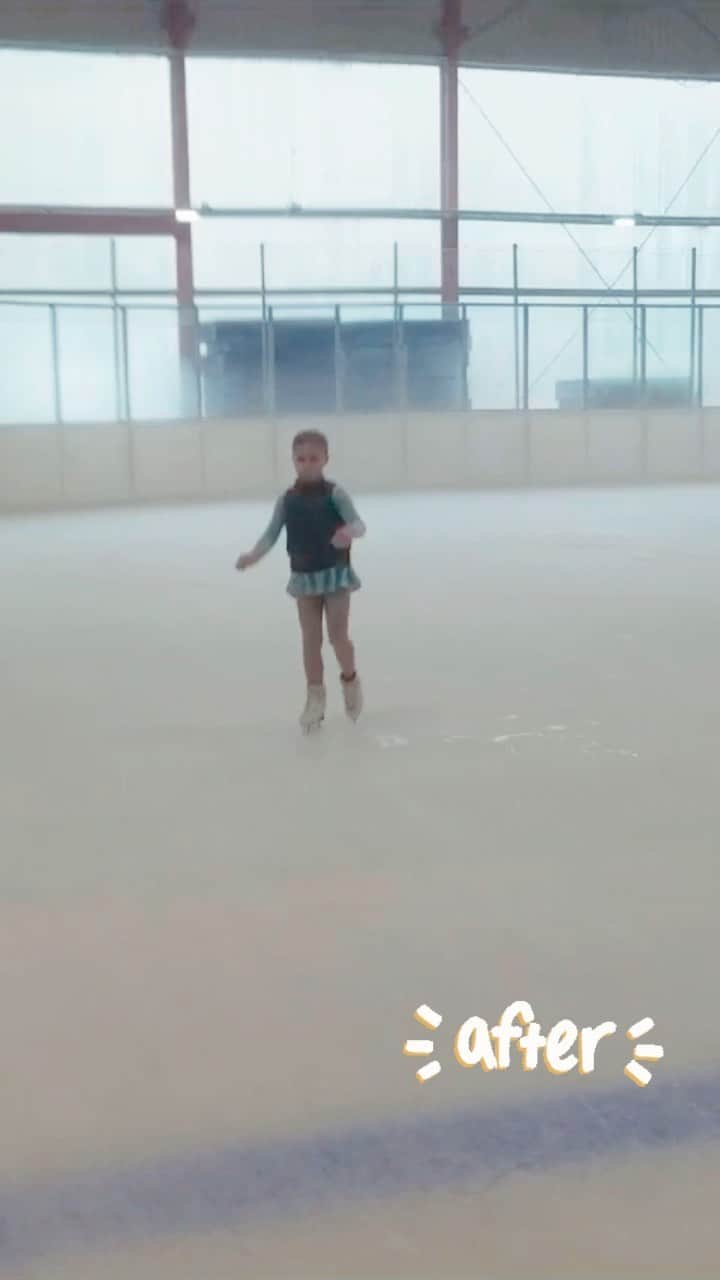 ケルシュティン・フランクのインスタグラム：「🗝️ Persistence is key 🗝️ Missy finally added a 💣 sit spin to her repertoire 🤩 @missyonice  • • • #figureskating #lovemyjob #sitspin #spinningisfun #kidshardatwork #proudcoach」