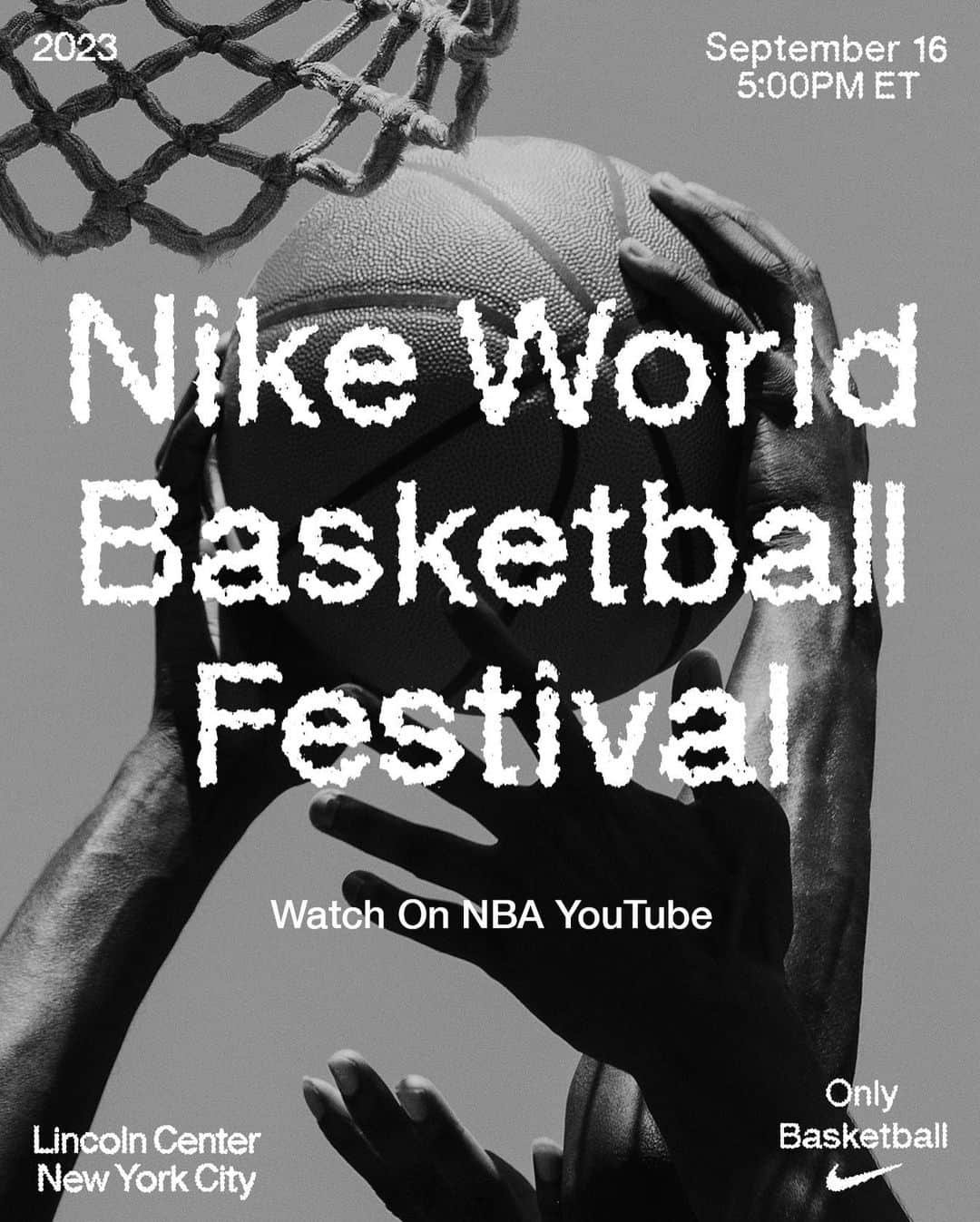 NBAのインスタグラム：「From NYC to the world 🏀  Don't miss some of the top hoops prospects in action at the @nikebasketball World Basketball Festival, live from Lincoln Center Plaza, Saturday at 5:00pm/et on NBA YouTube. #onlybasketball」