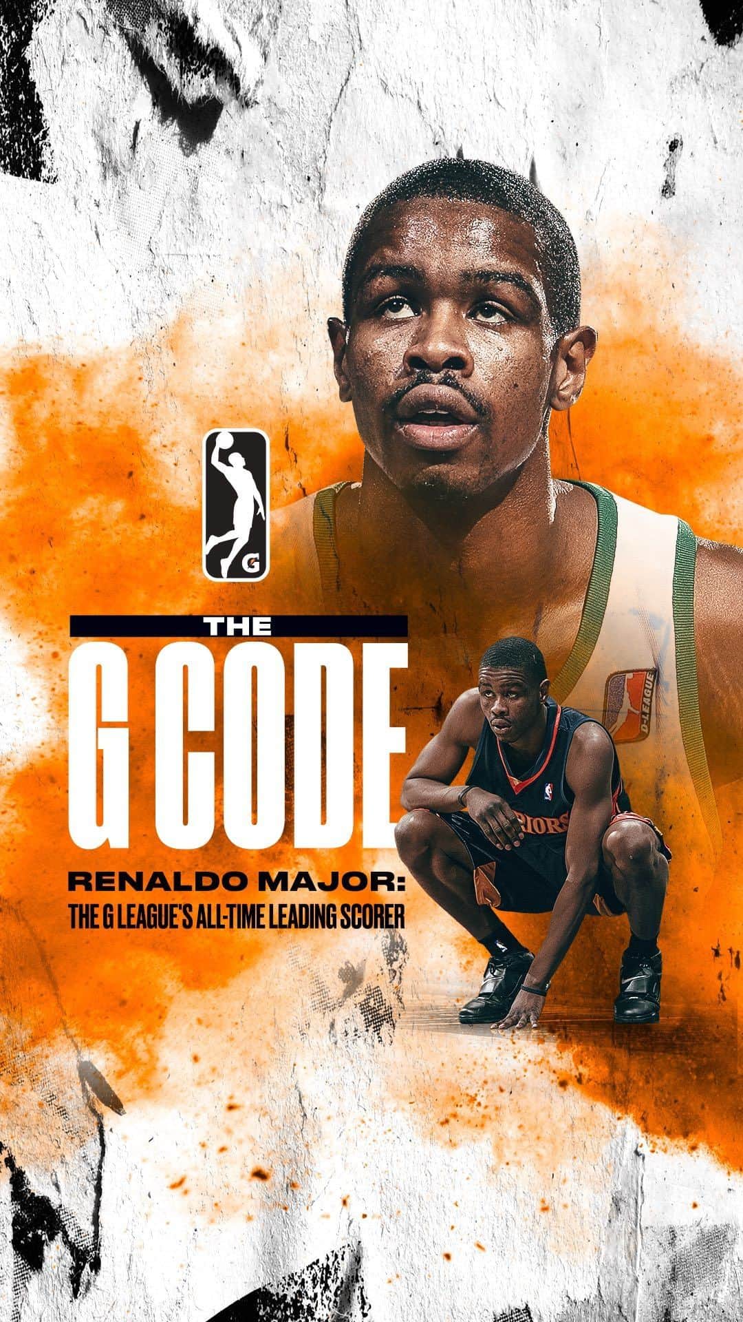 NBAのインスタグラム：「Everyone knows the @nba all-time leading scorer, @kingjames, but who is the G League’s? That man is Renaldo Major - a 10-year G League vet who played 1 game for the @warriors and overcame open-heart surgery to become one of the GOAT’s of the G. 🐐   @jeffreysosa300 flew out to South Dakota to meet with the legend in the first episode of The G Code: Untold Stories of the G League. Check it out on YouTube now (link in our bio)!」